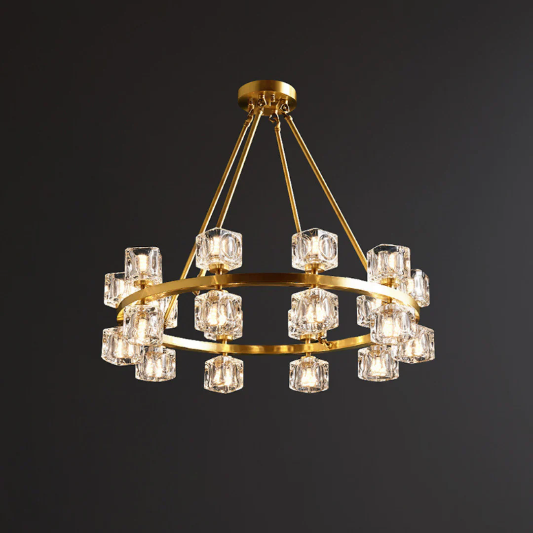 Crystal Cube Gold Chandelier - Image 18