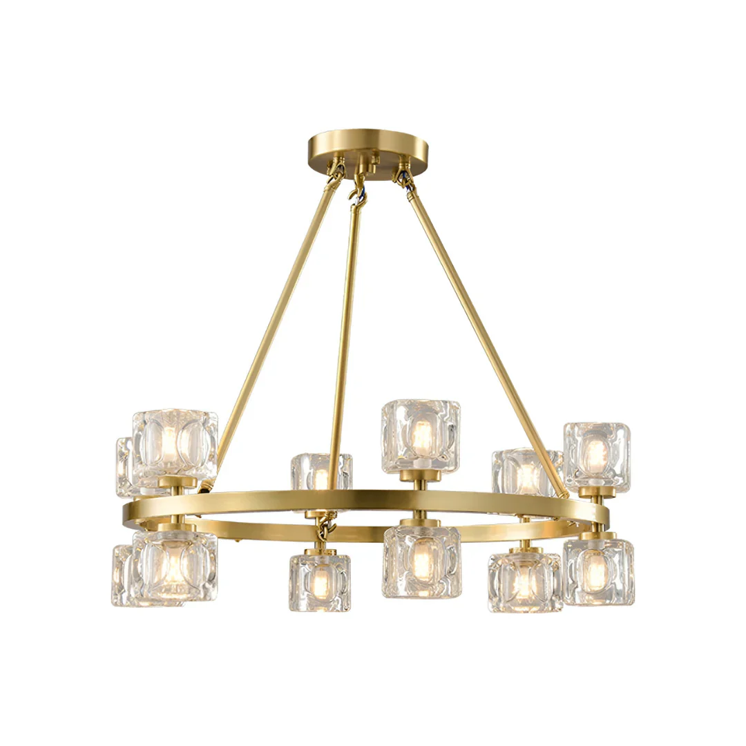 Crystal Cube Gold Chandelier - Image 21