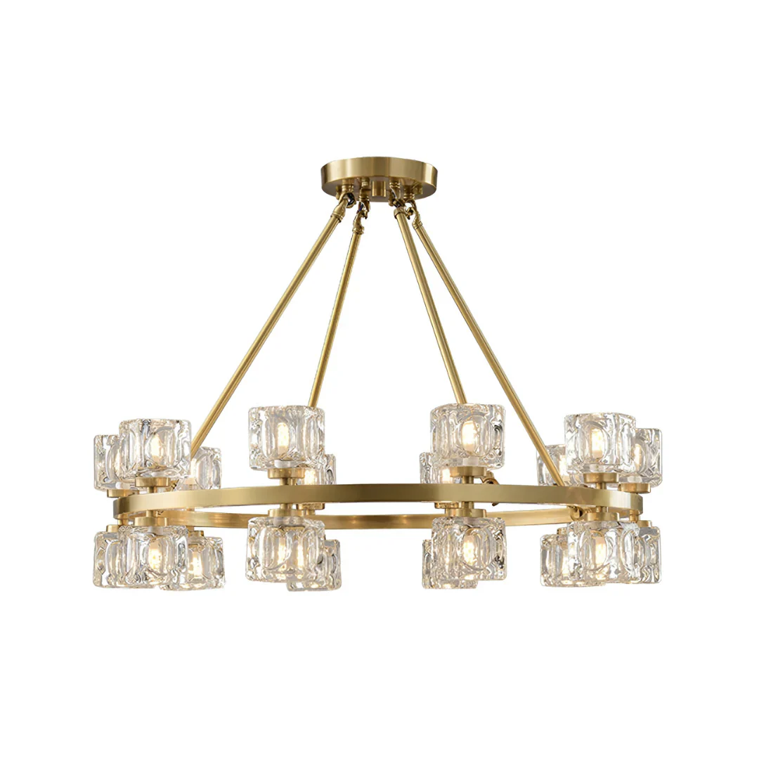 Crystal Cube Gold Chandelier - Image 22