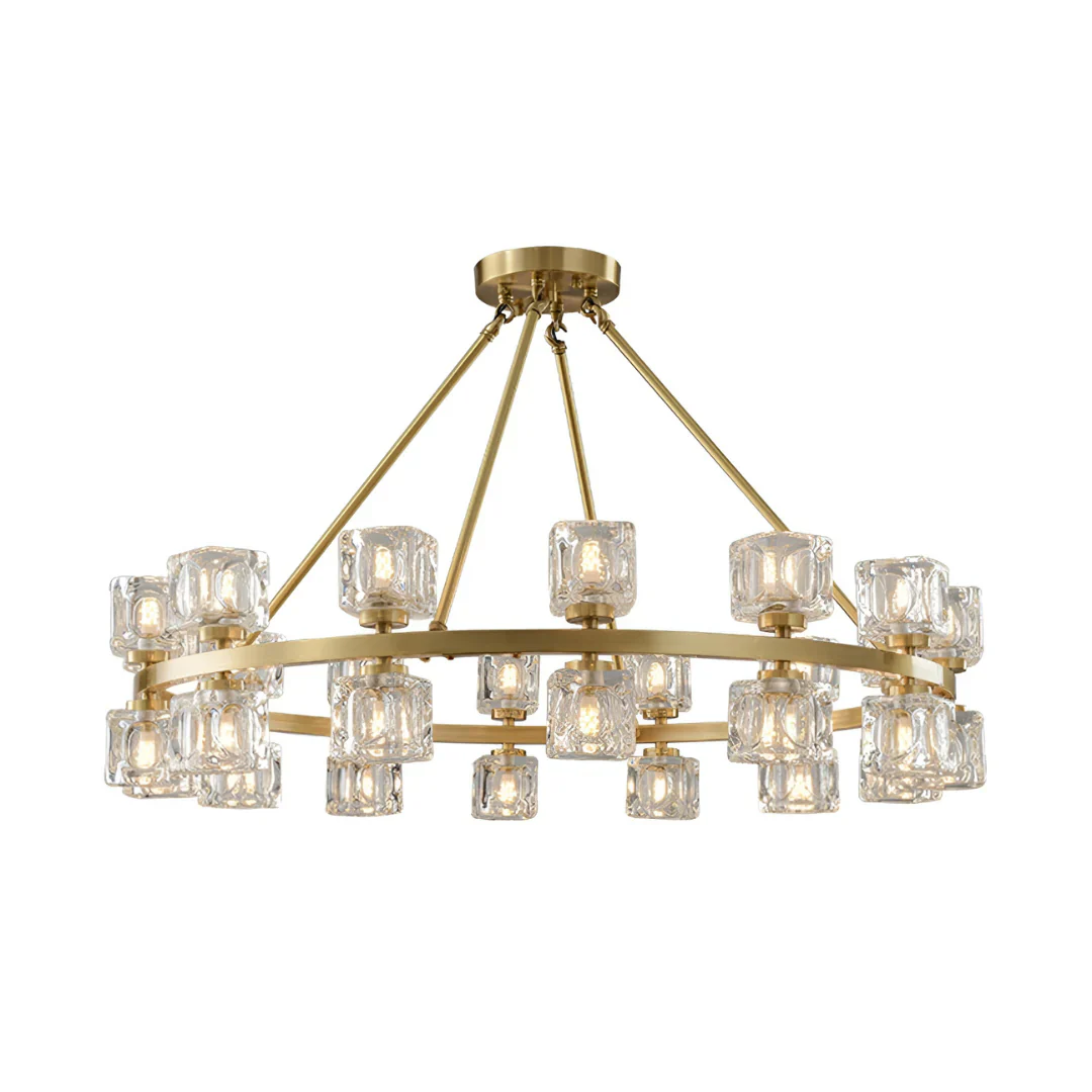 Crystal Cube Gold Chandelier - Image 23