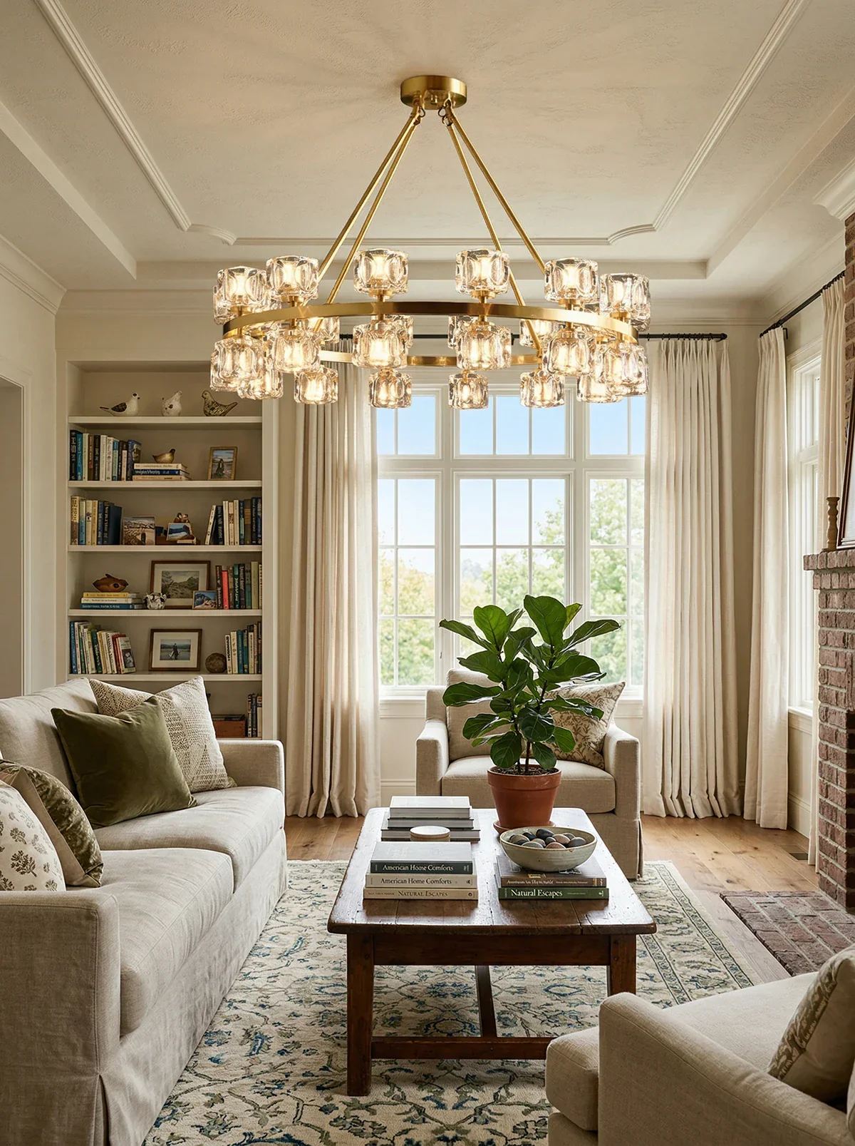 Crystal Cube Gold Chandelier - Image 4