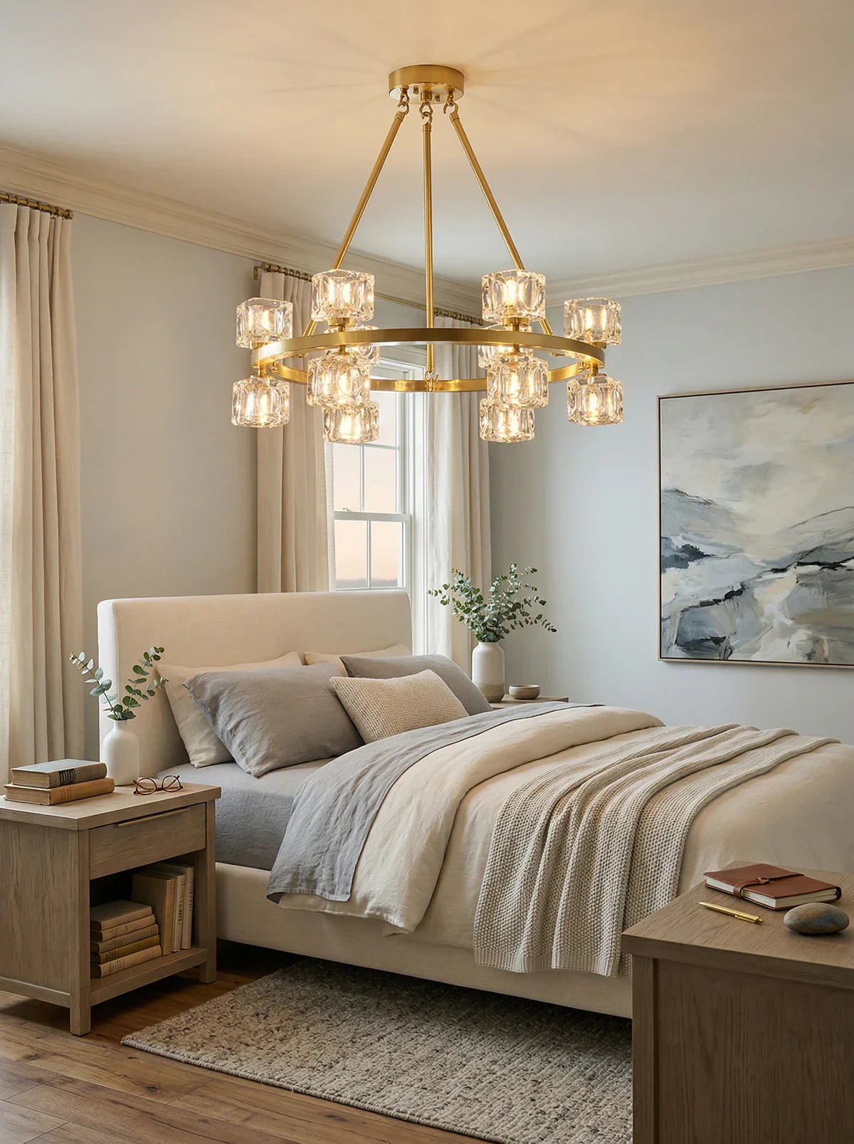 Crystal Cube Gold Chandelier - Image 5