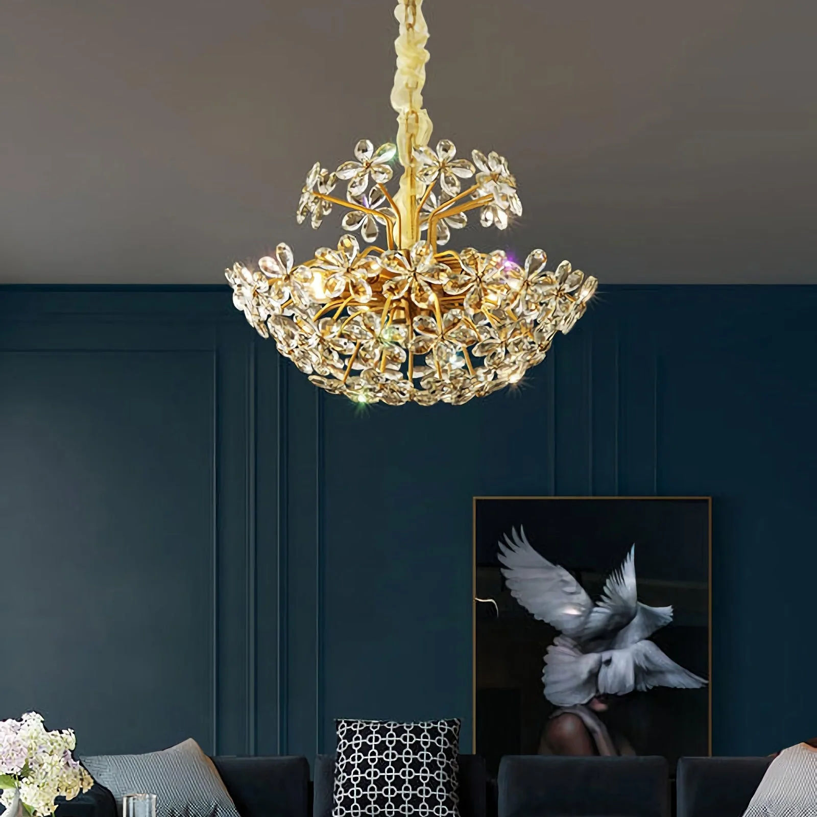 Crystal Flower Chandelier - Image 3