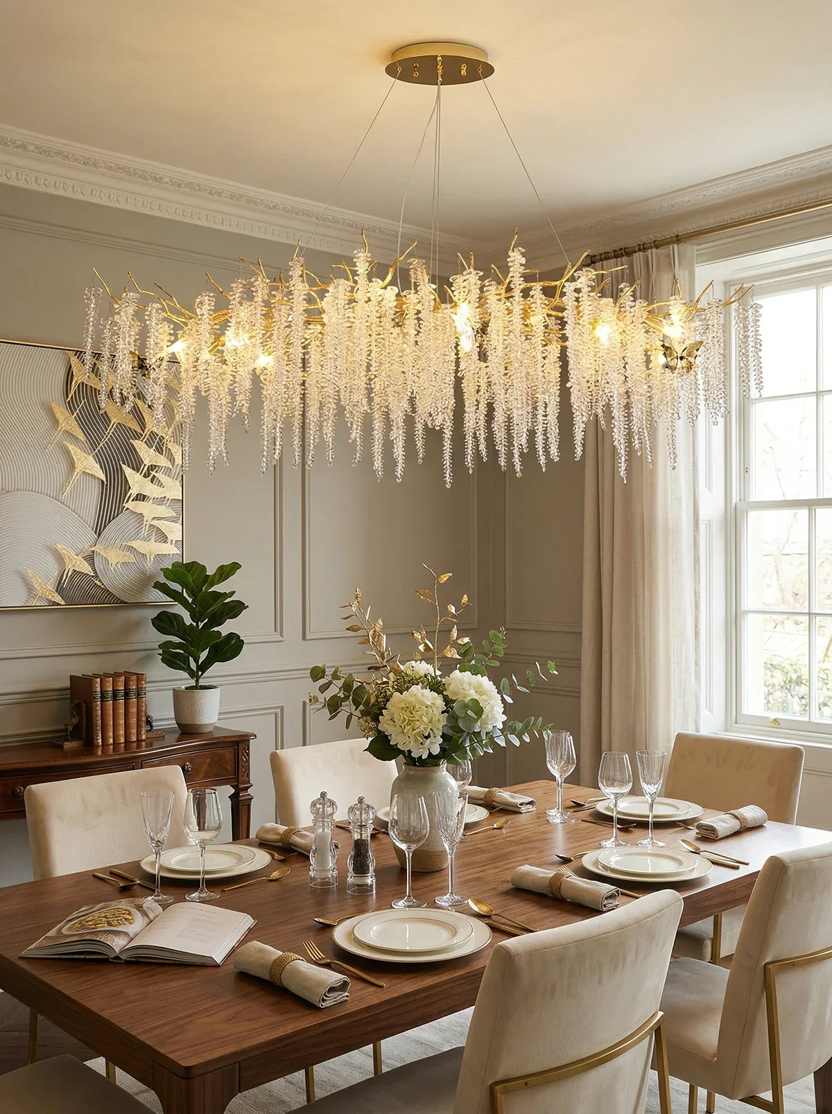 Crystal Wicker Chandelier - Image 2
