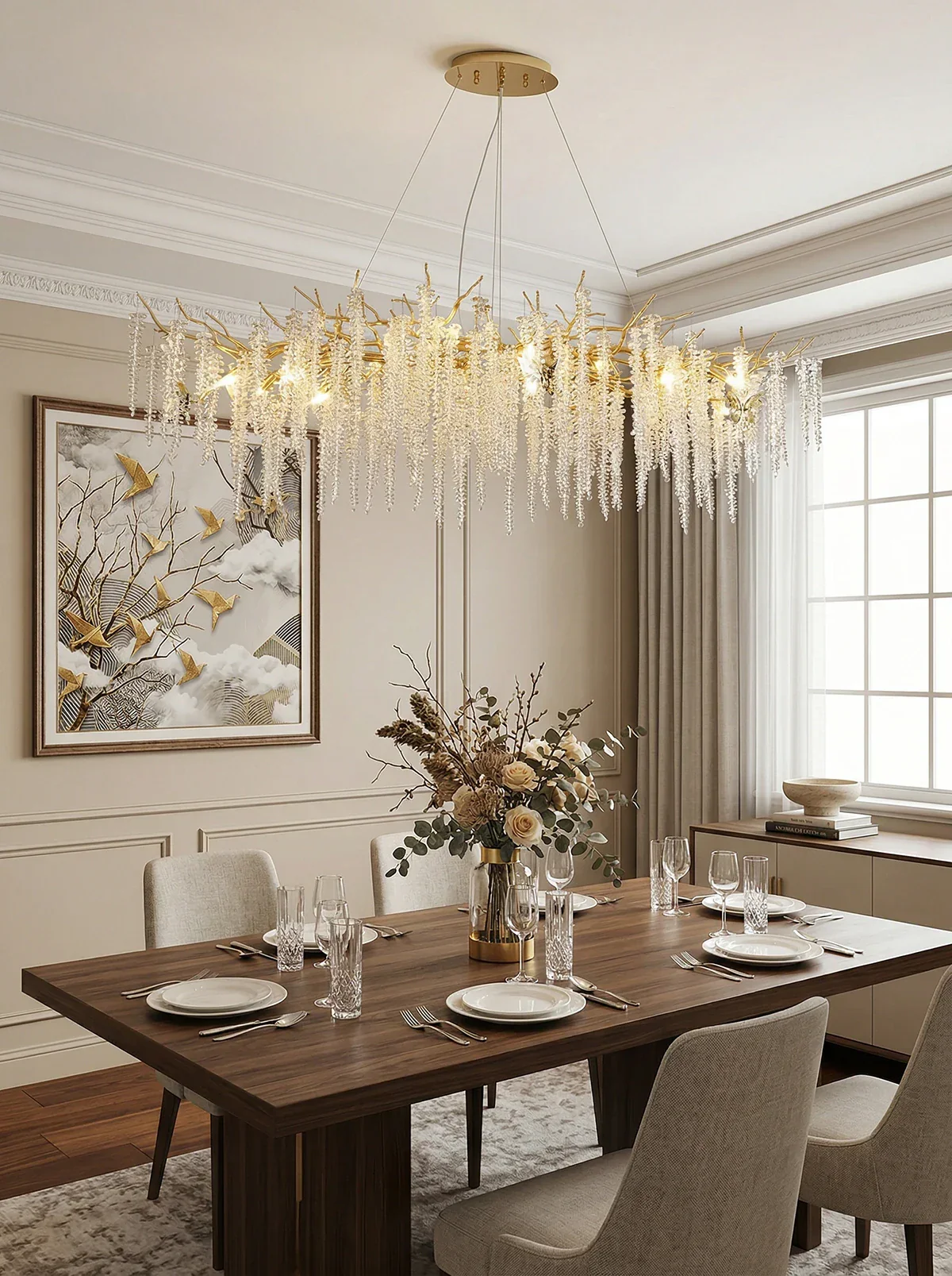 Crystal Wicker Chandelier - Image 3