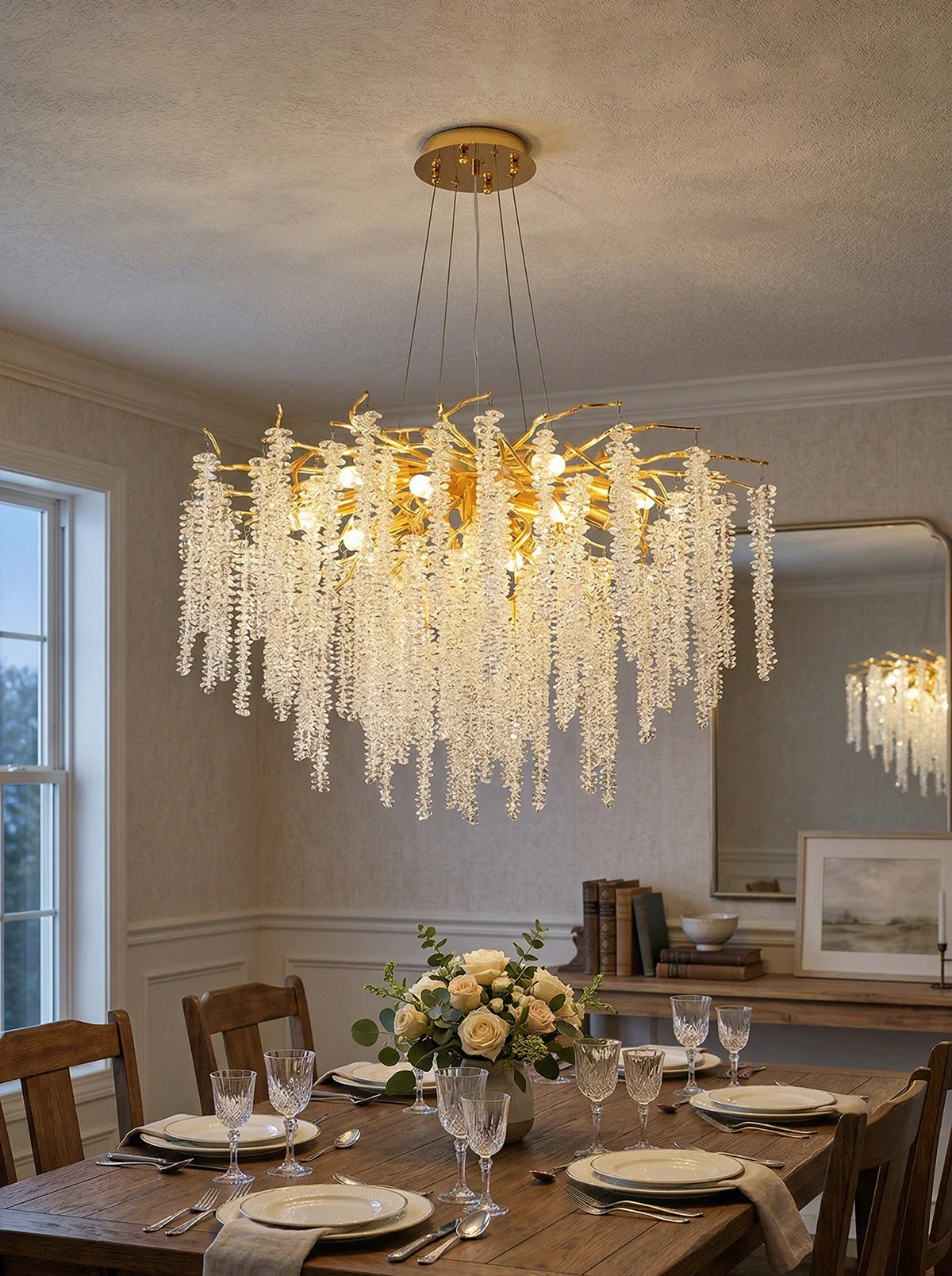 Crystal Wicker Chandelier - Image 5