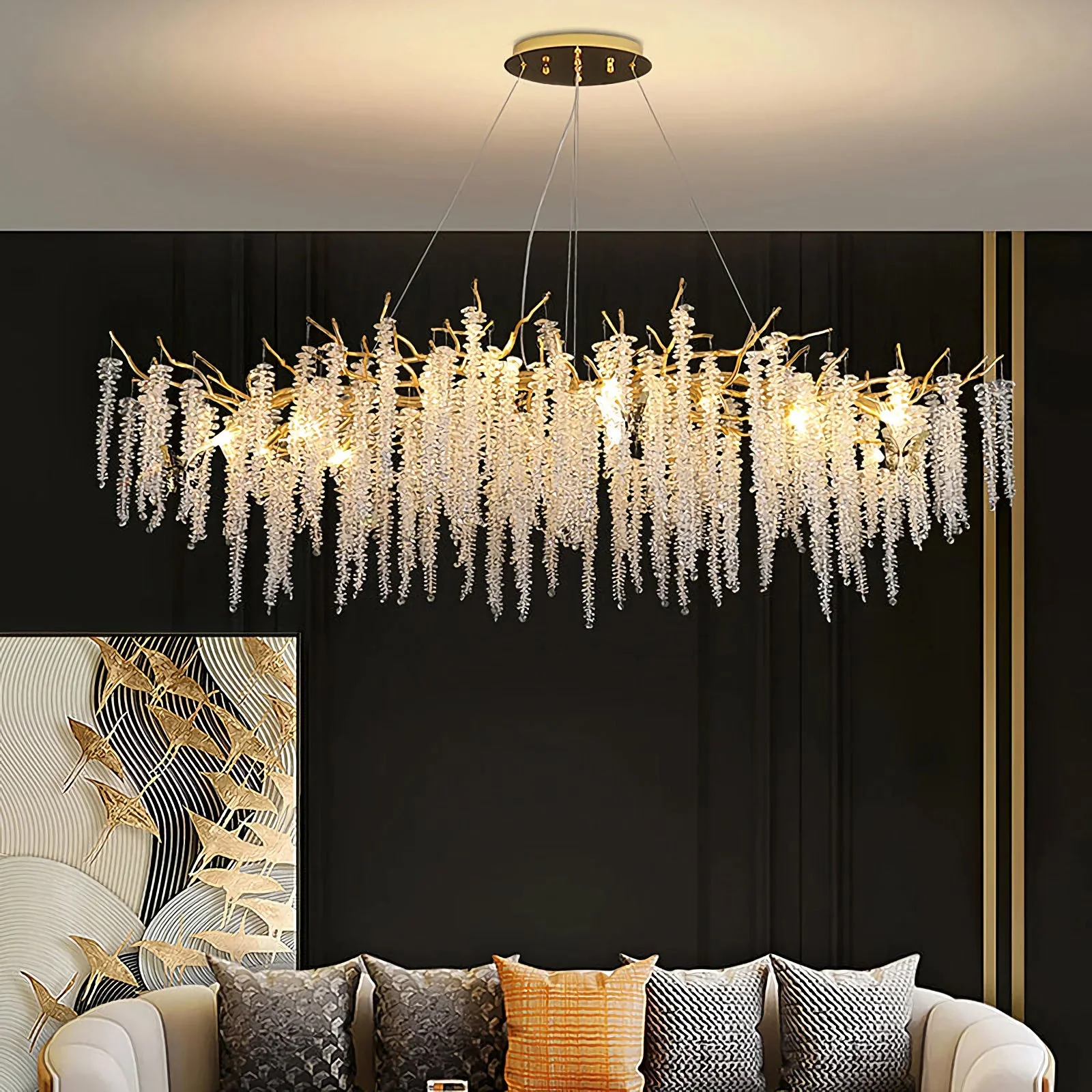 Crystal Wicker Chandelier - Image 7
