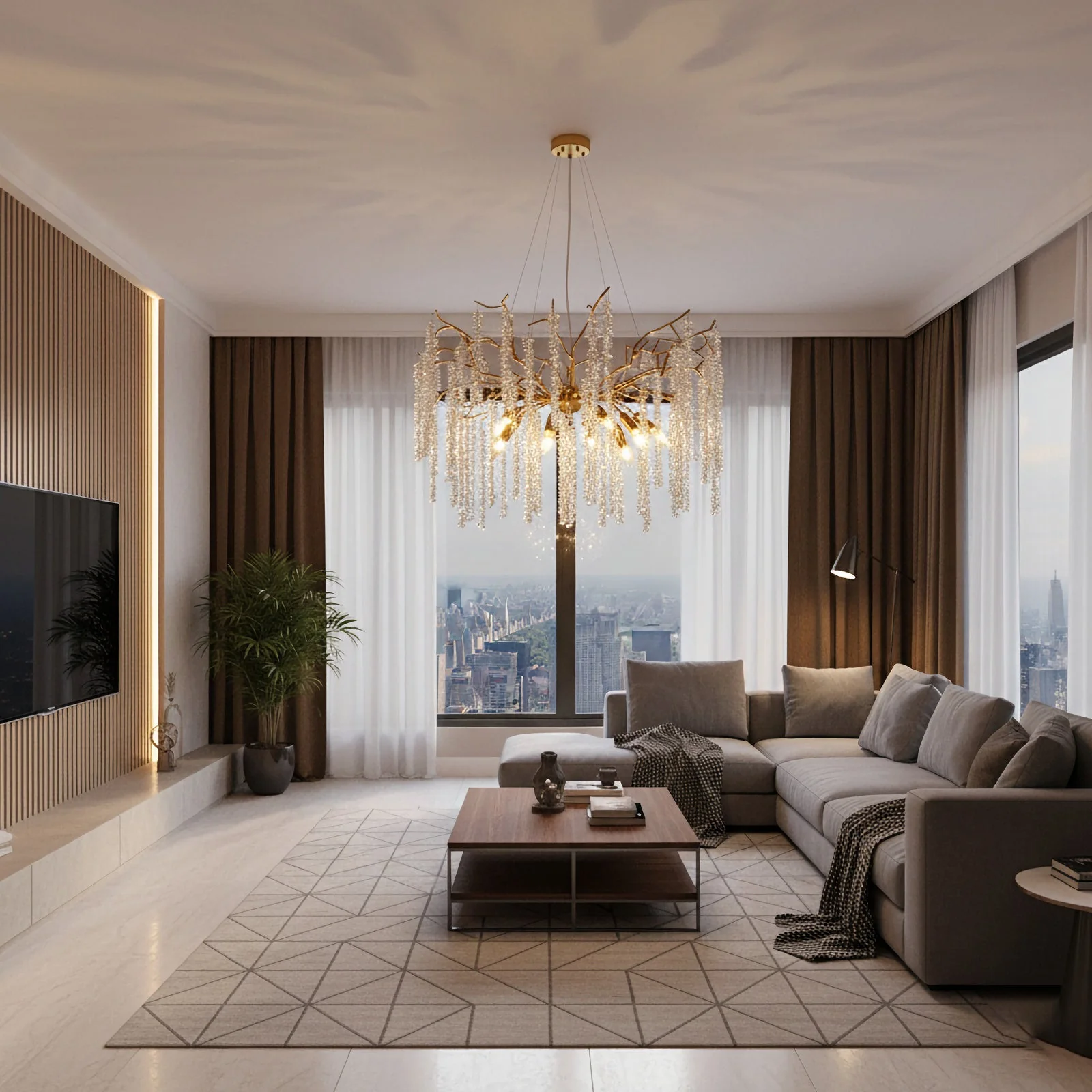 Crystal Wicker Chandelier - Image 9
