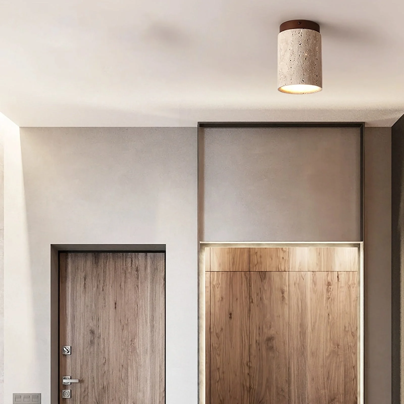 Cylinder Travertine Ceiling Light - Image 3