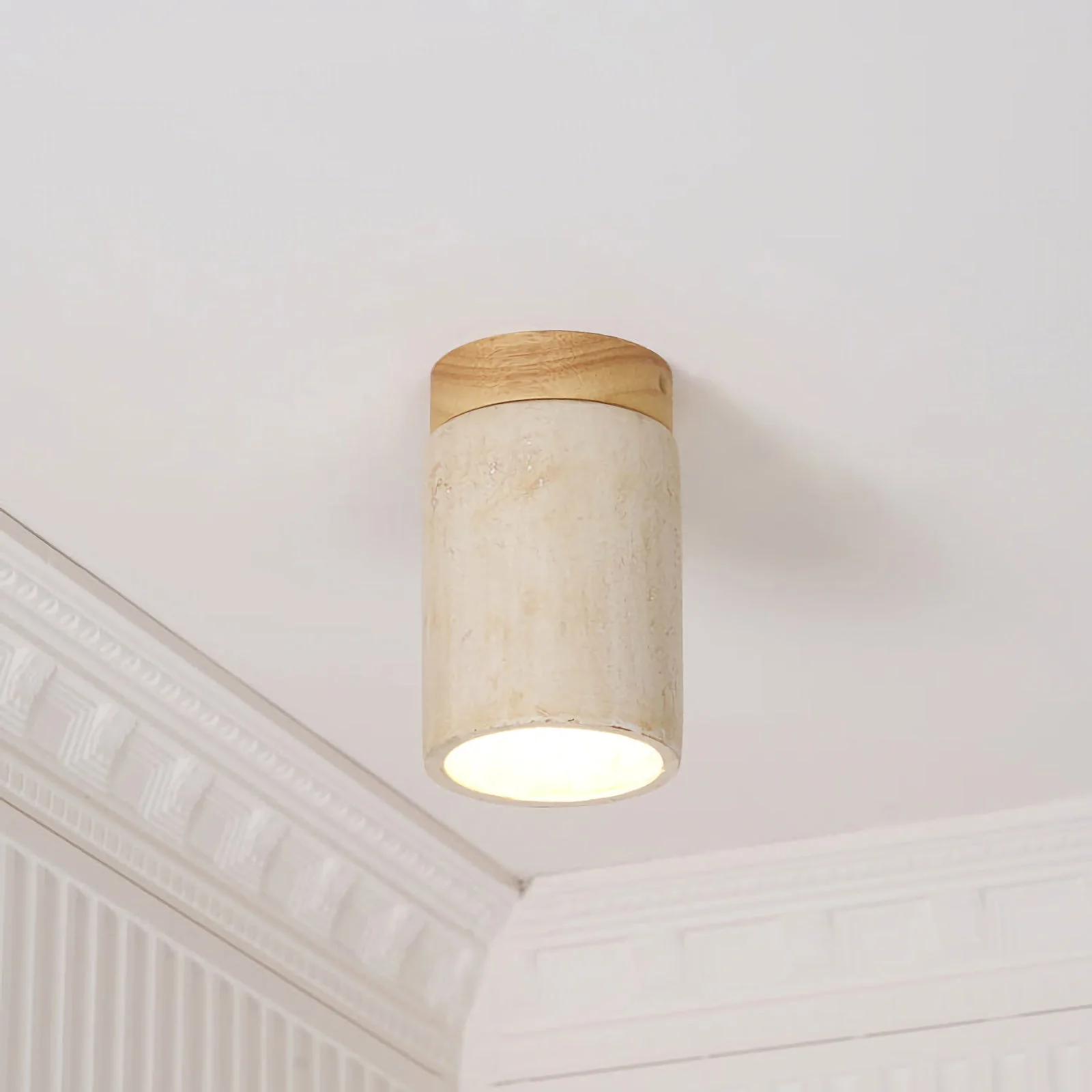 Cylinder Travertine Ceiling Light - Image 6