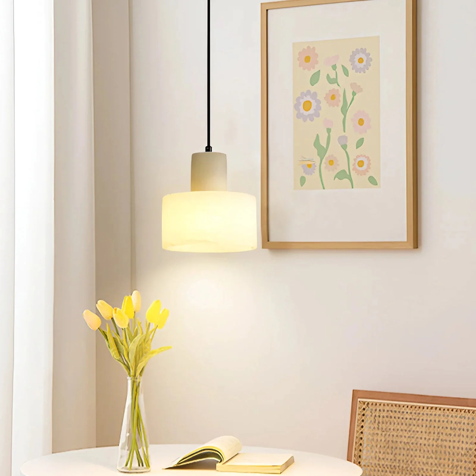 Cylindrical plaster Pendant Light - Image 2