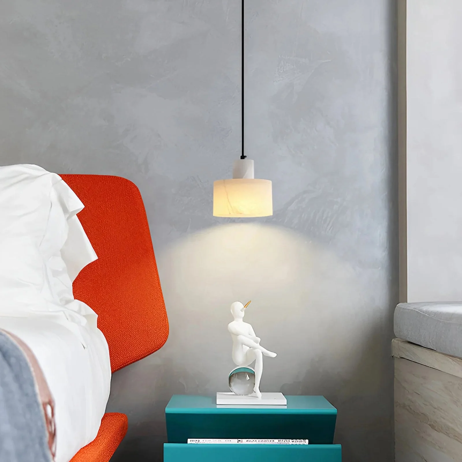 Cylindrical plaster Pendant Light - Image 3
