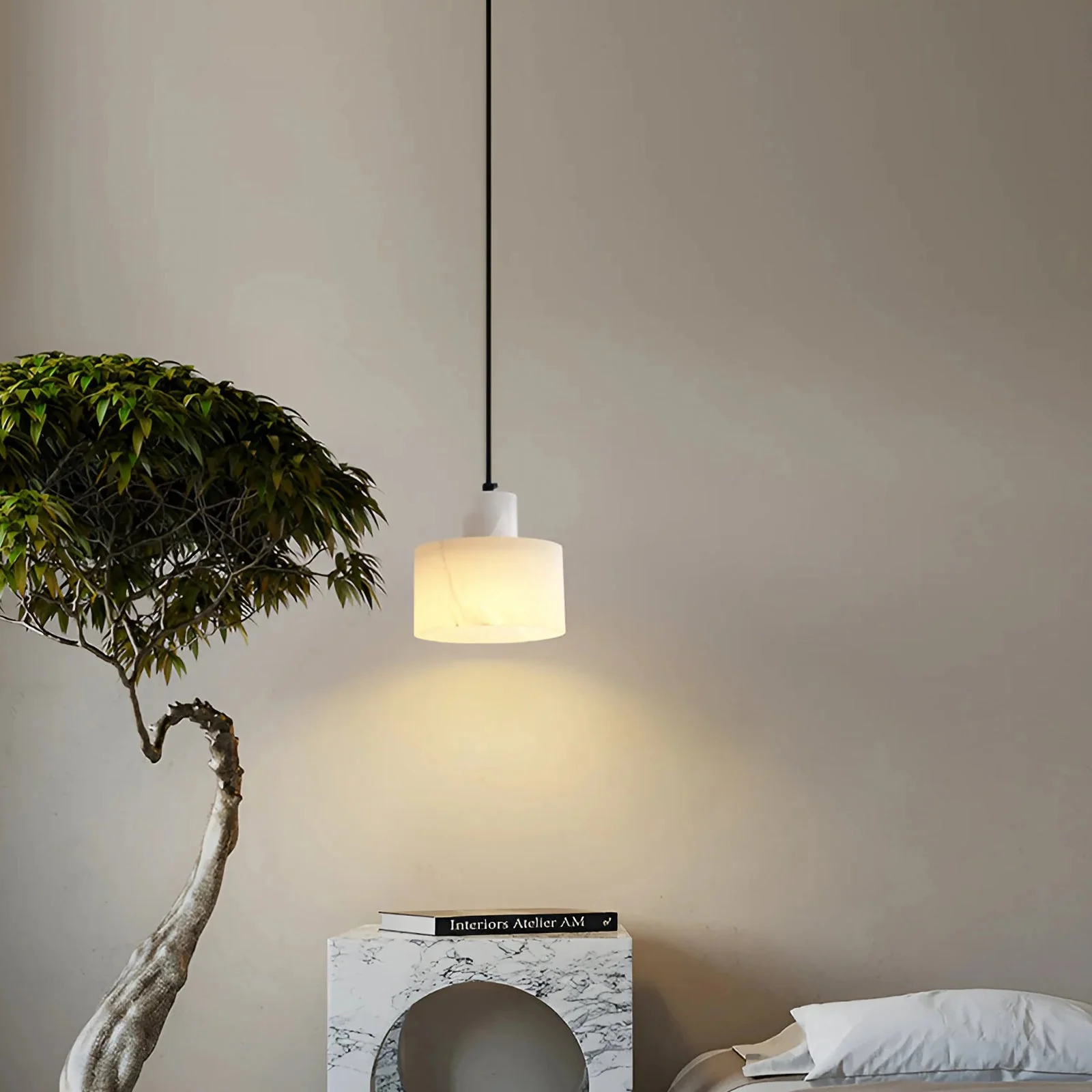 Cylindrical plaster Pendant Light - Image 7