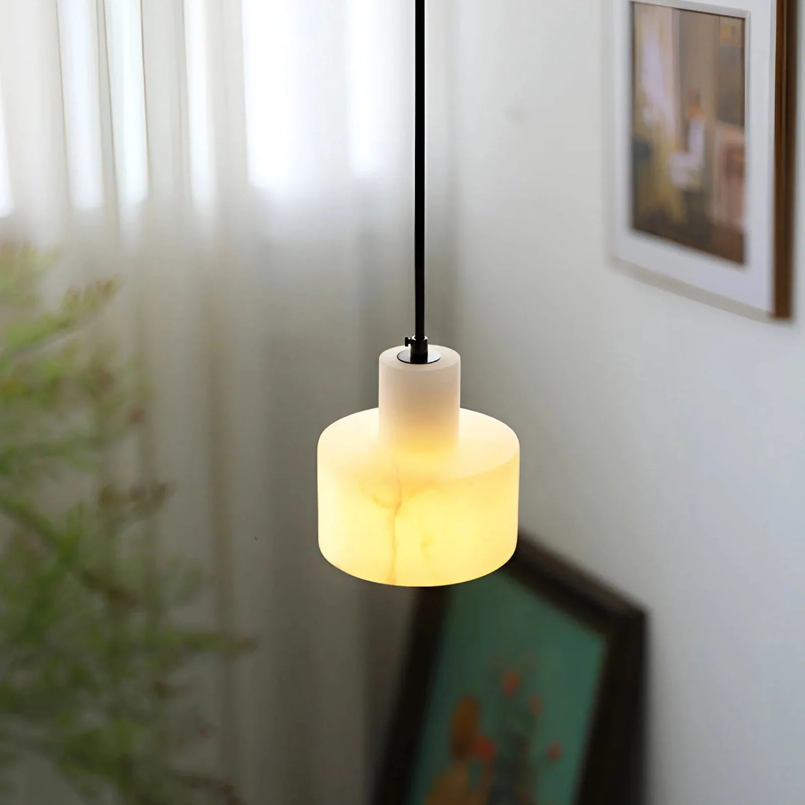 Cylindrical plaster Pendant Light - Image 9