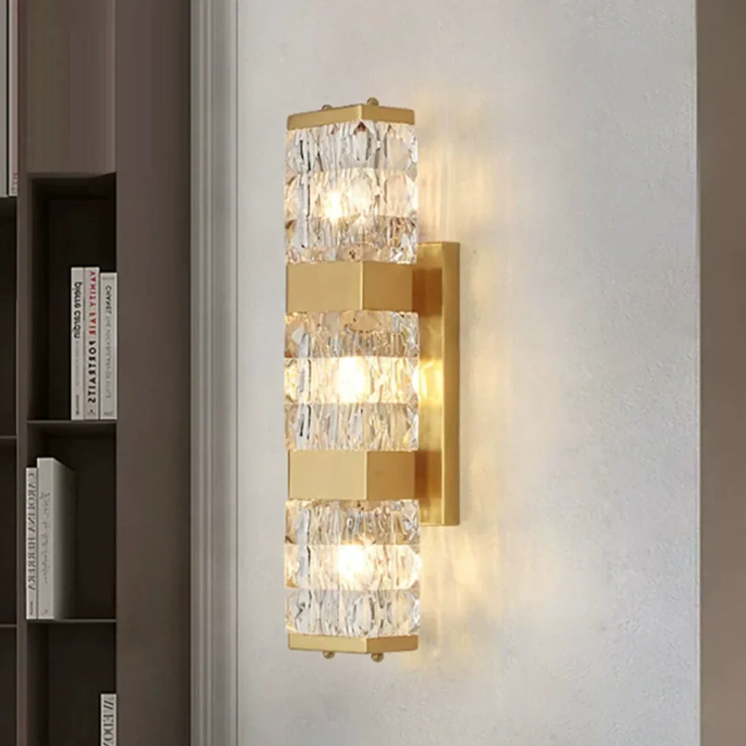 Dacio Golden Luxury Crystal Wall Lamp - Image 4