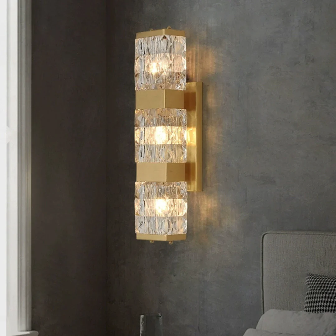 Dacio Golden Luxury Crystal Wall Lamp - Image 8