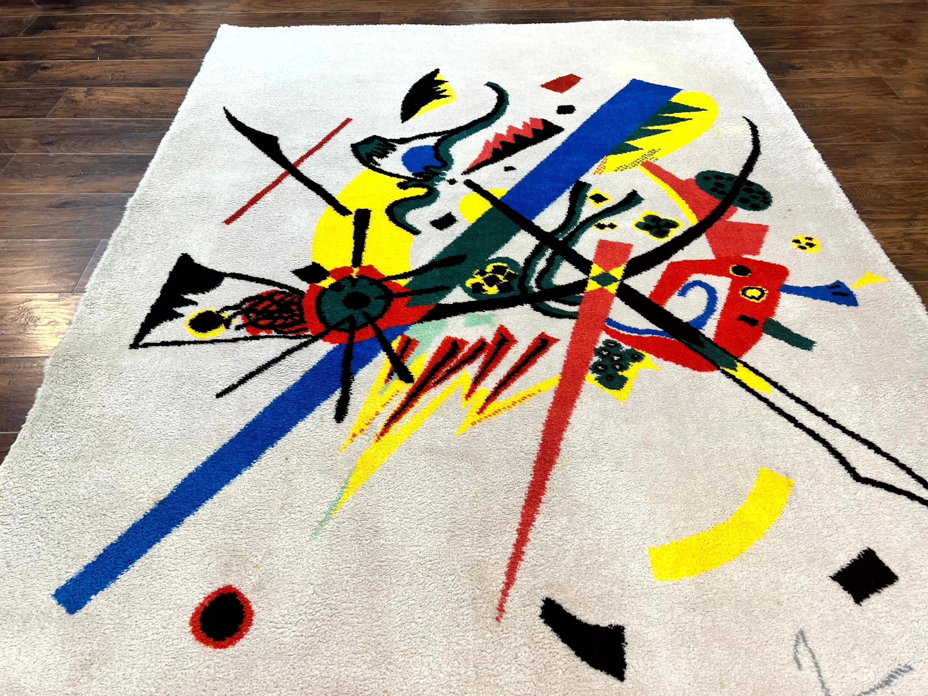 Danish Rya Shag Rug 6x9, EGE Axminster Carpet, Ivory, Modern Abstract Rug, Signed by Designer - Image 12