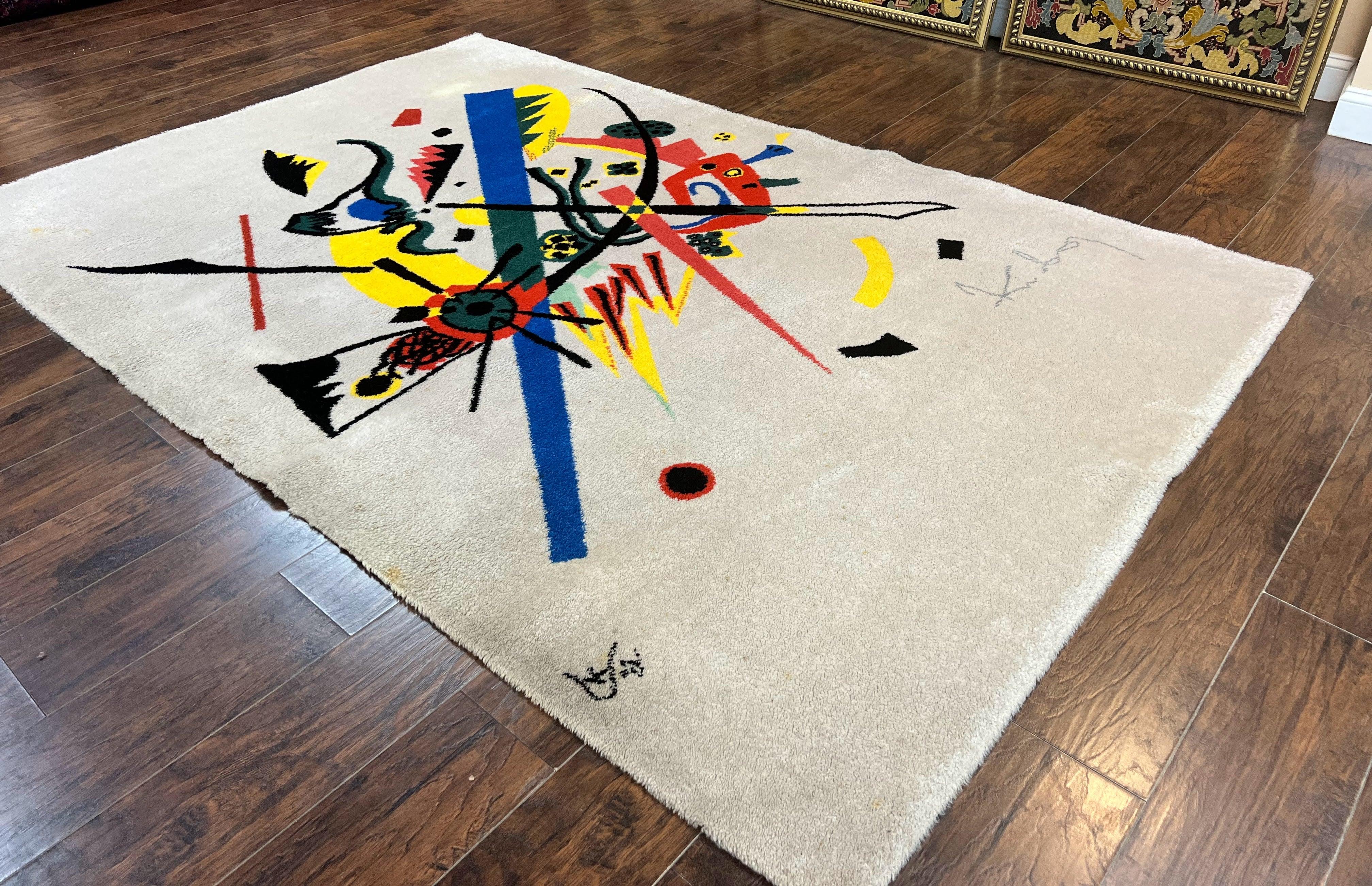 Danish Rya Shag Rug 6x9, EGE Axminster Carpet, Ivory, Modern Abstract Rug, Signed by Designer - Image 2