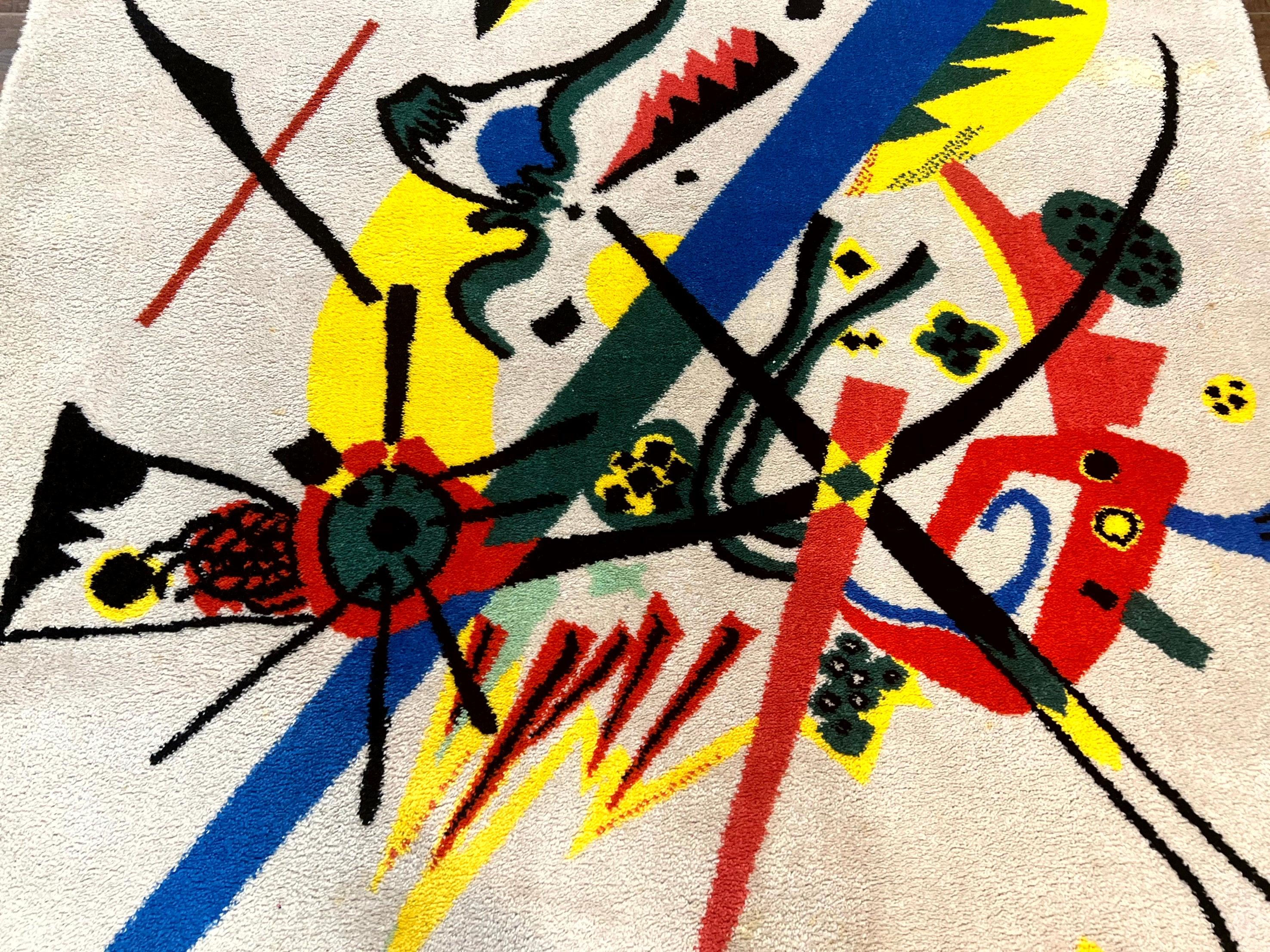 Danish Rya Shag Rug 6x9, EGE Axminster Carpet, Ivory, Modern Abstract Rug, Signed by Designer - Image 4