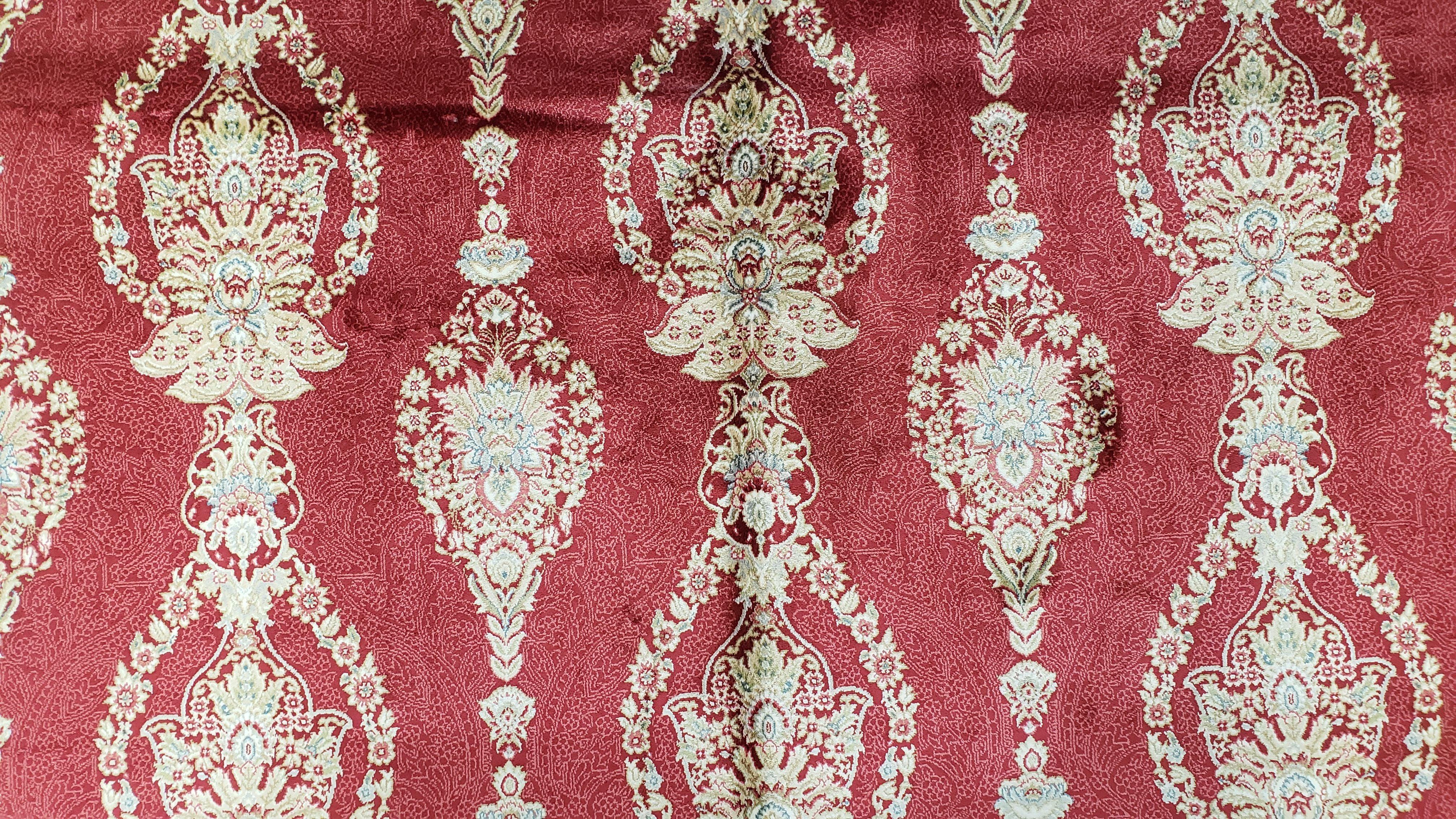 Dark Red Silk Carpet 5.3 x 7.6 ft, 5x8 Silk Rug, New Turkish Silk Carpet, Mint Condition, Beige & Red Area Rug, Bamboo Silk, High Quality - Image 12