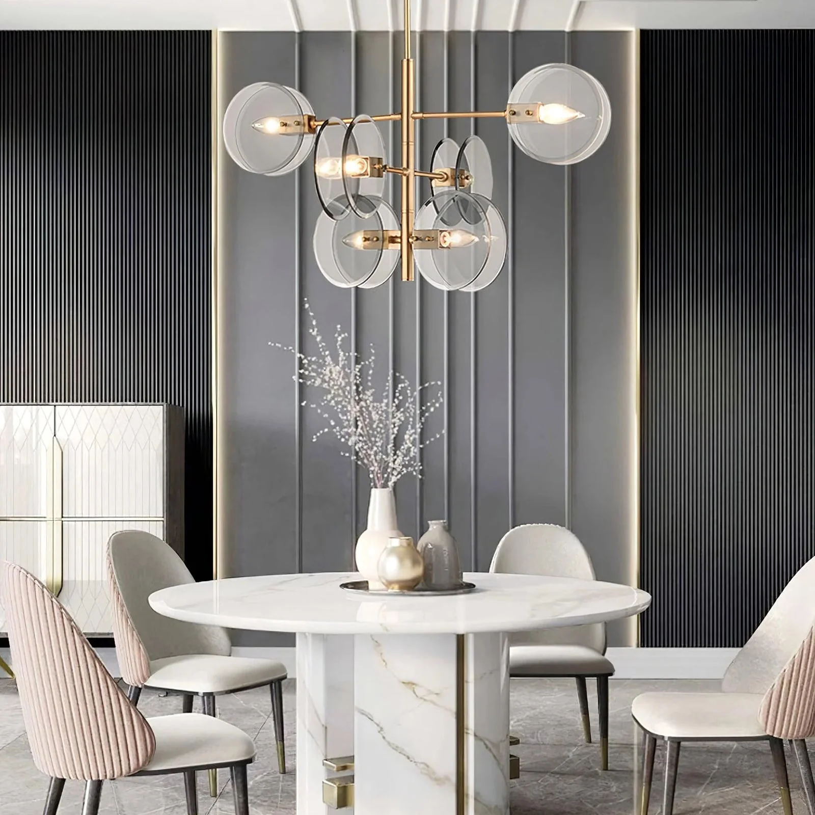 Disc Arteriors Norwich Glass Chandelier - Image 4