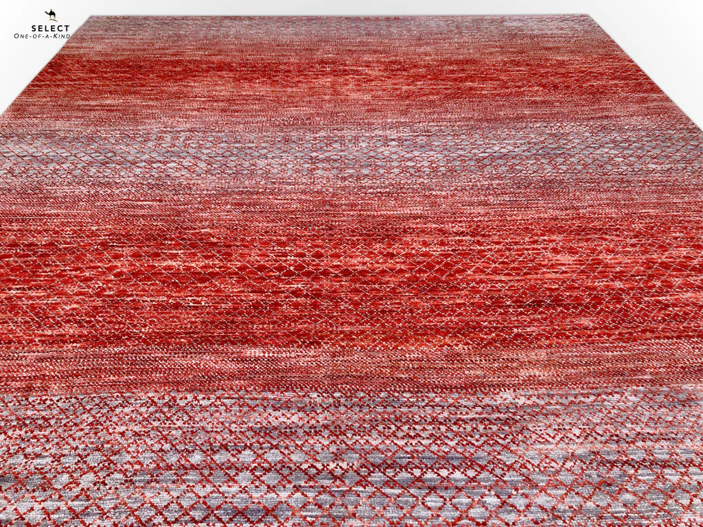 Durva/Grass Design (9'01"x11'06") red/gray - Image 4