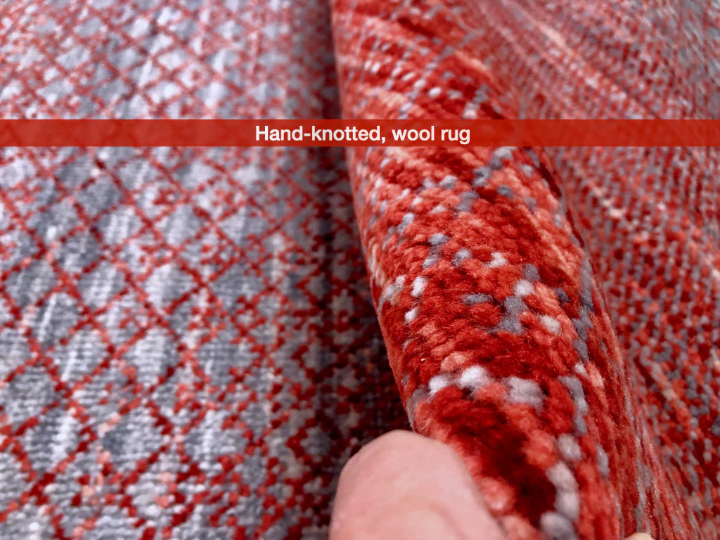 Durva/Grass Design (9'01"x11'06") red/gray - Image 8