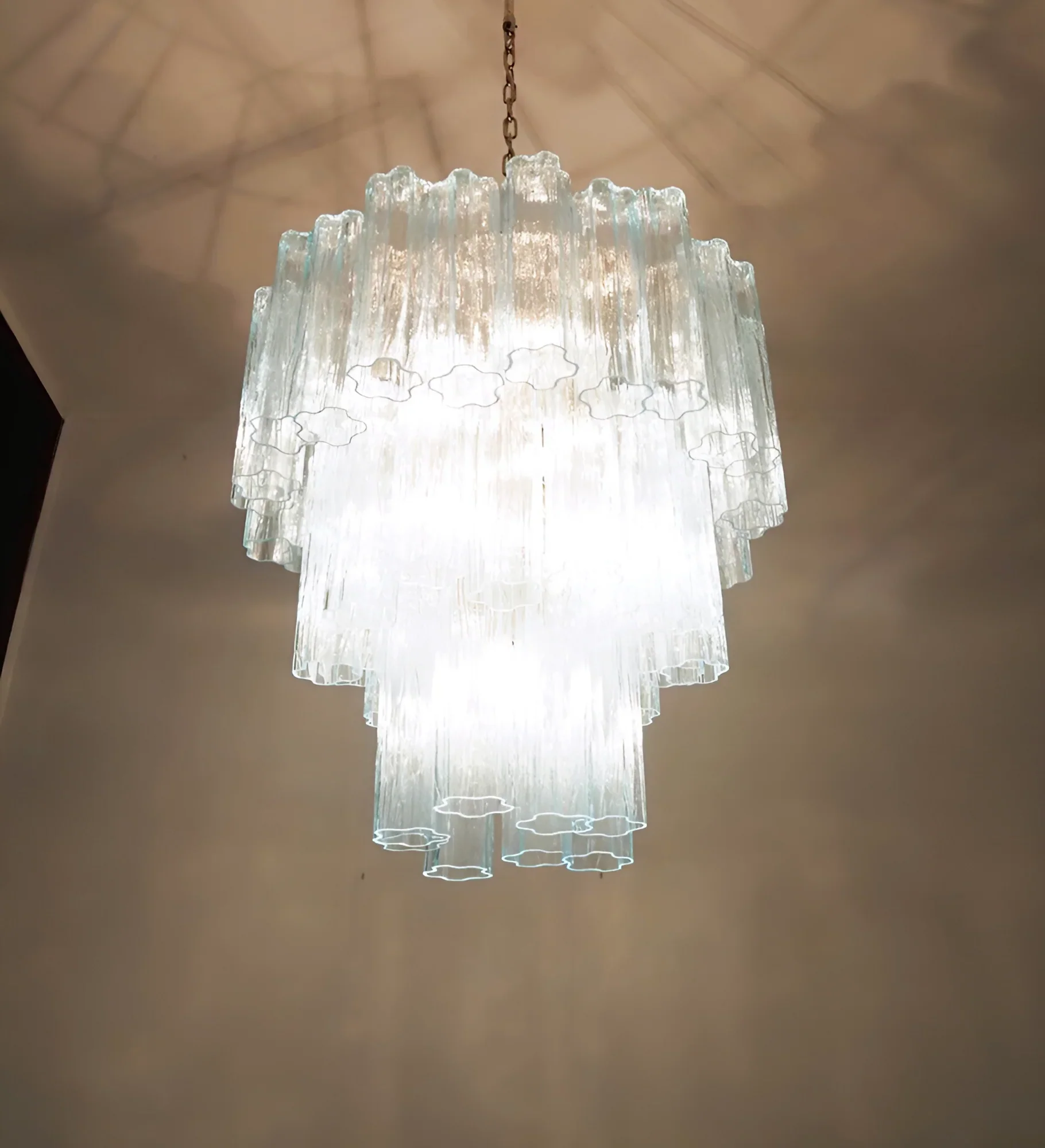 Elegant Blue Murano Glass Tube Chandelier - Image 10