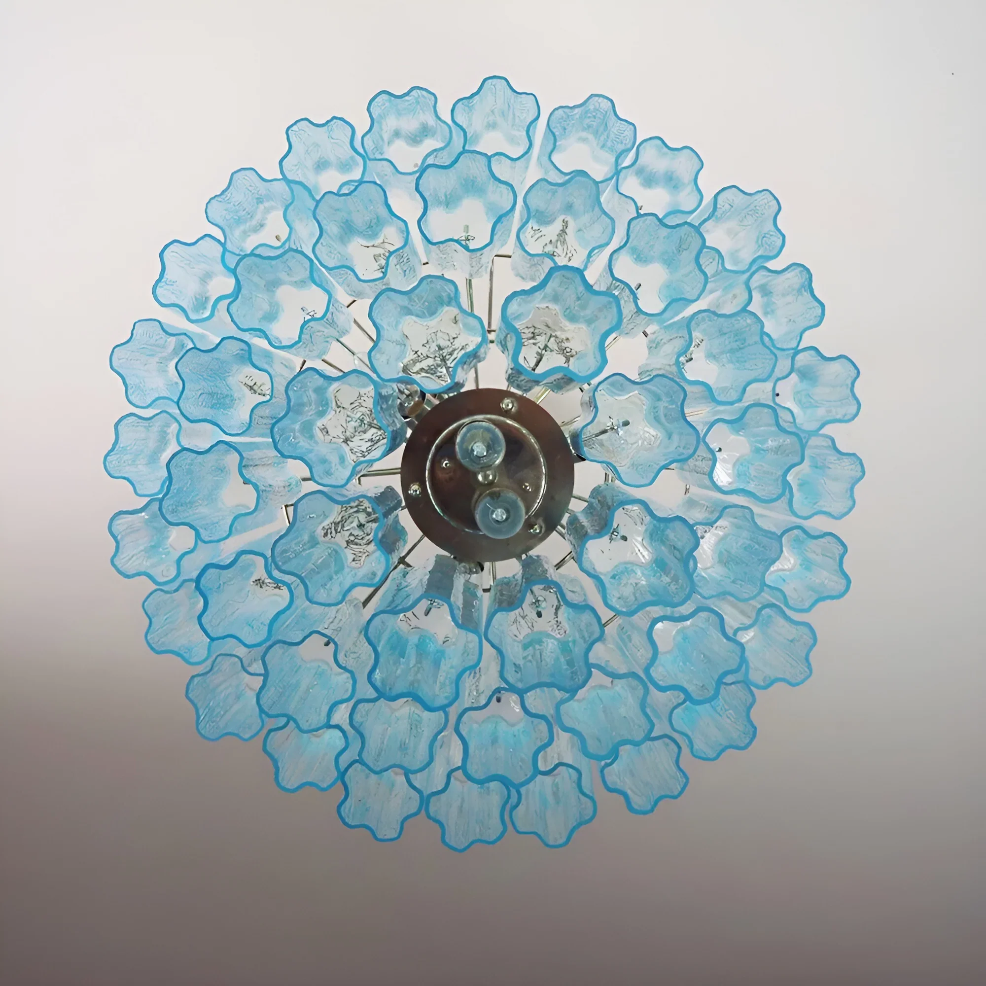 Elegant Blue Murano Glass Tube Chandelier - Image 15