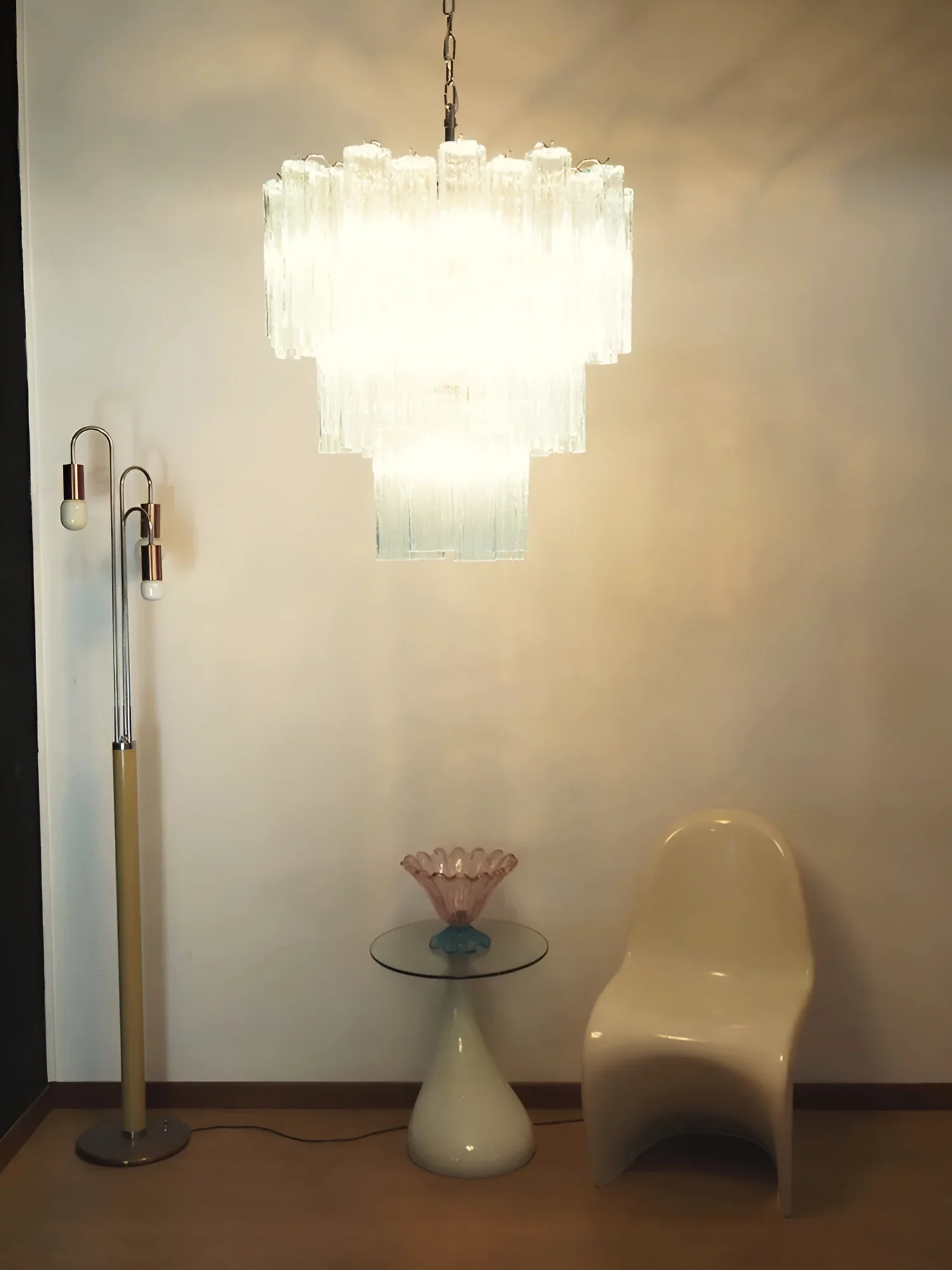 Elegant Blue Murano Glass Tube Chandelier - Image 3
