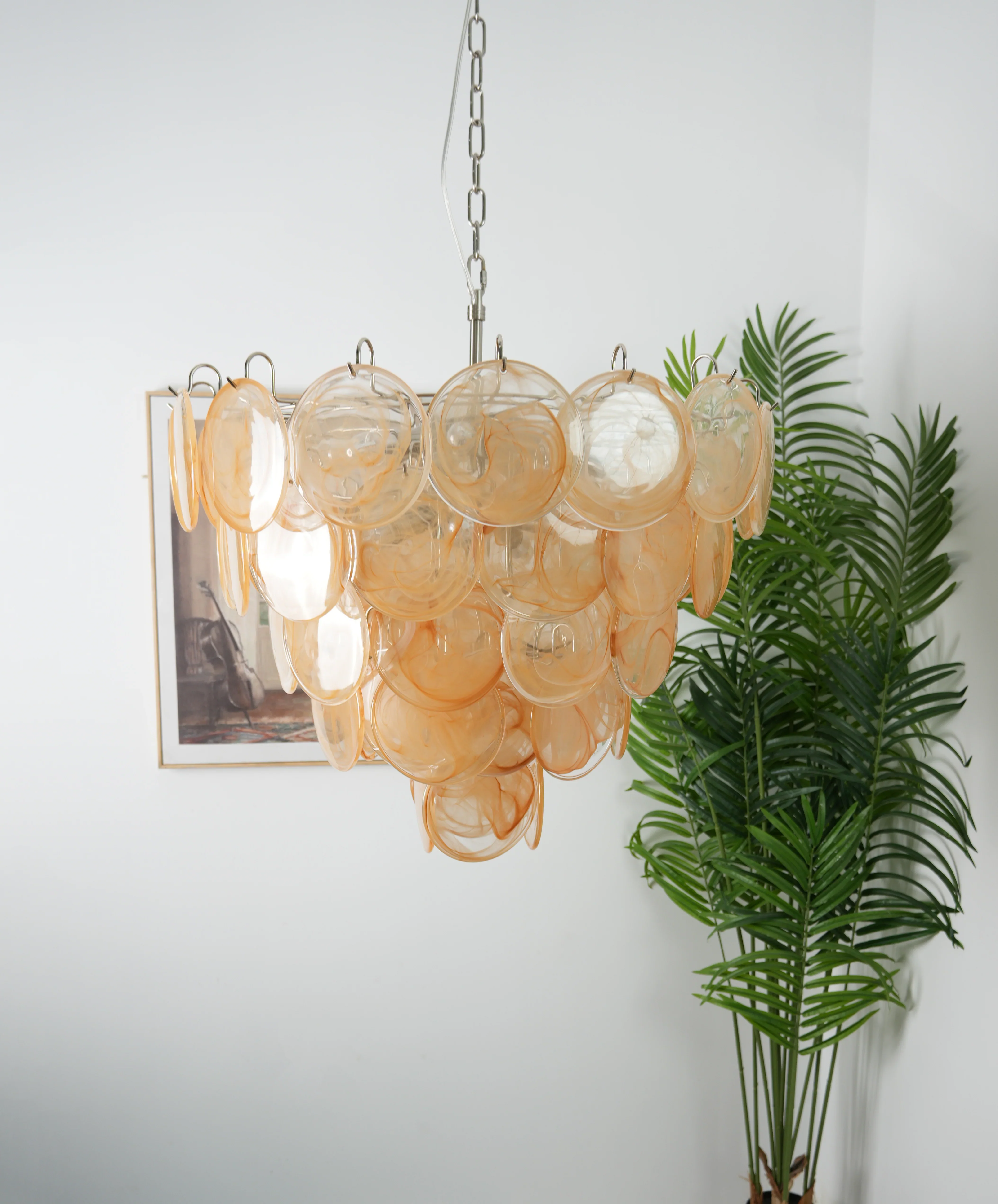Elegant Gold Murano Disc Chandelier - Image 10