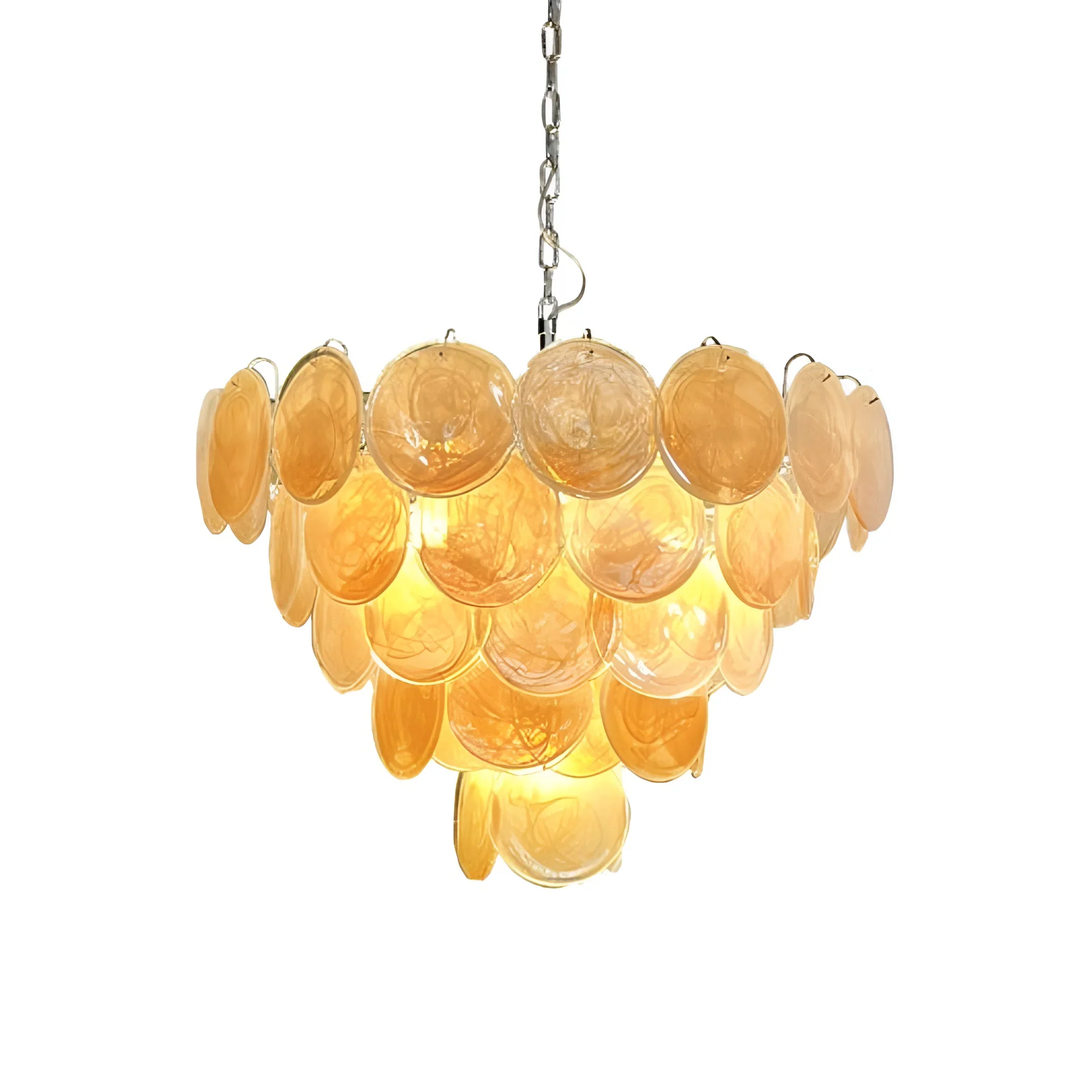 Elegant Gold Murano Disc Chandelier - Image 23