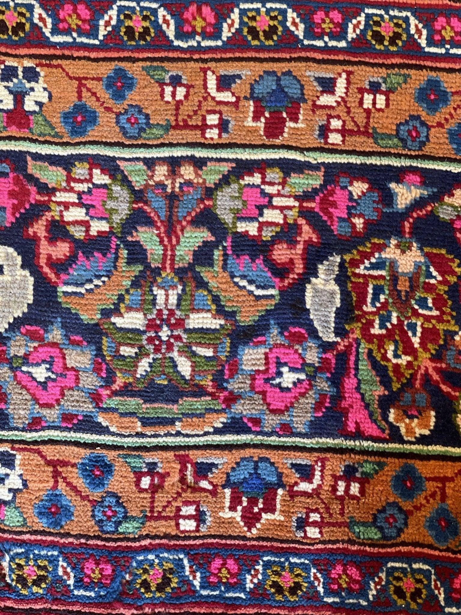 Elegant Mint Vintage 1960's Hand Knotted Veggie Dye Khorasan Area Rug 9’7” x 12’9” - Image 5