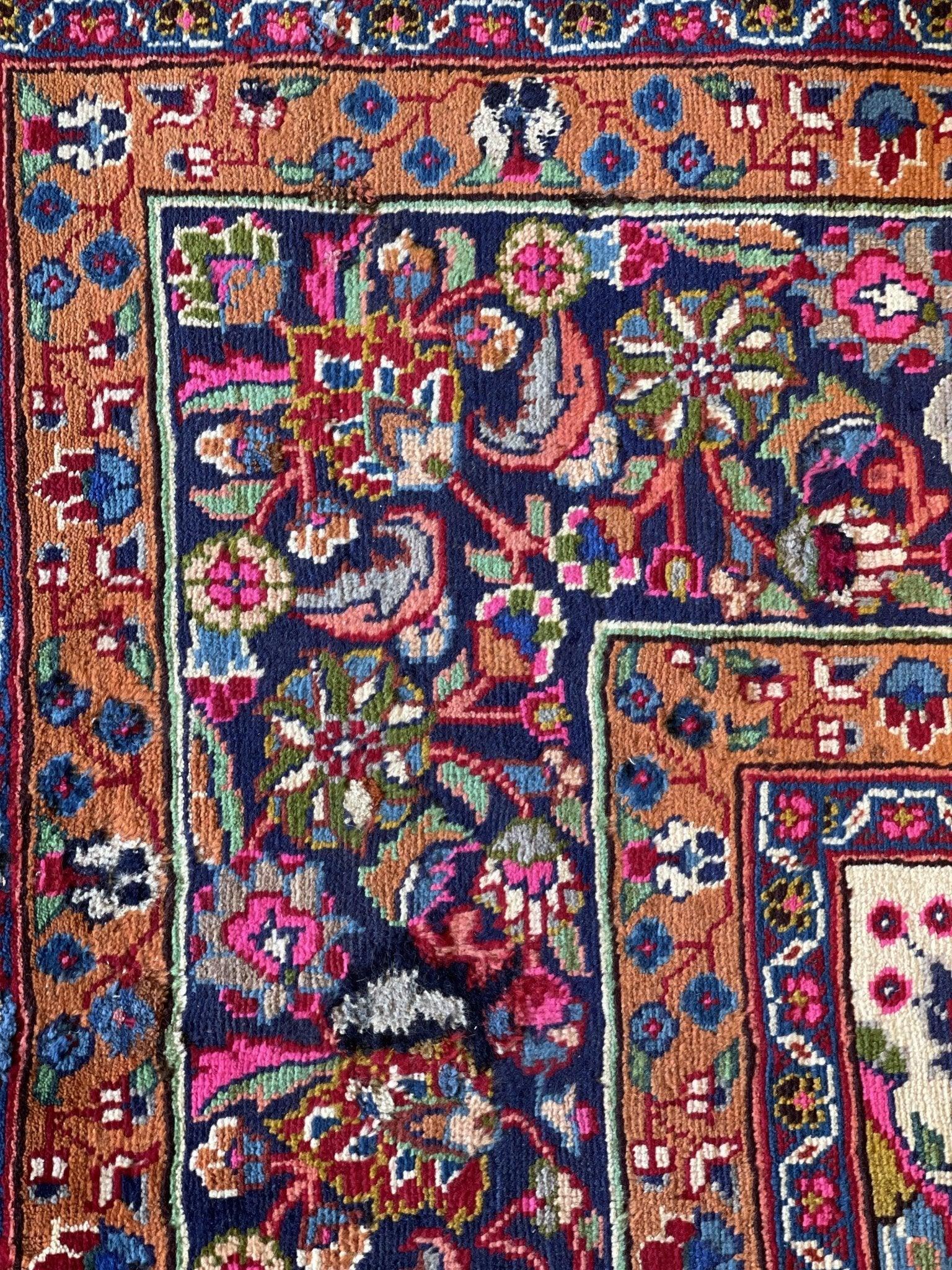 Elegant Mint Vintage 1960's Hand Knotted Veggie Dye Khorasan Area Rug 9’7” x 12’9” - Image 6