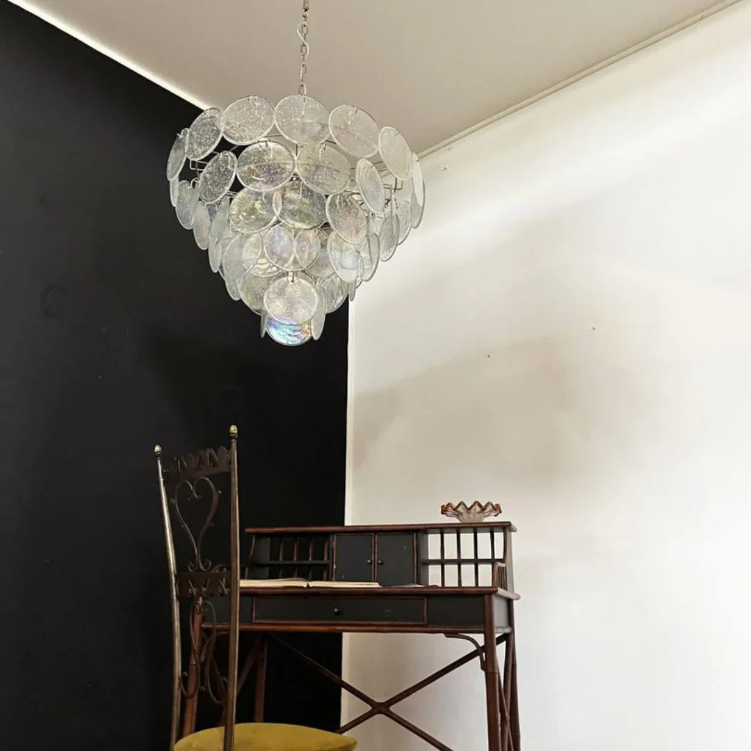 Elegant Murano Disc Iridescent Chandelier - Image 16