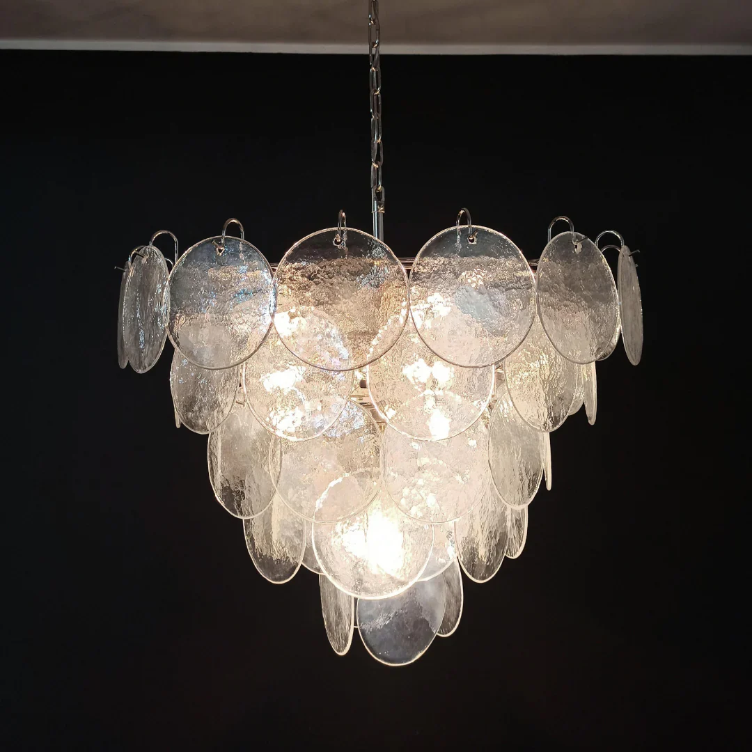 Elegant Murano Disc Iridescent Chandelier - Image 17