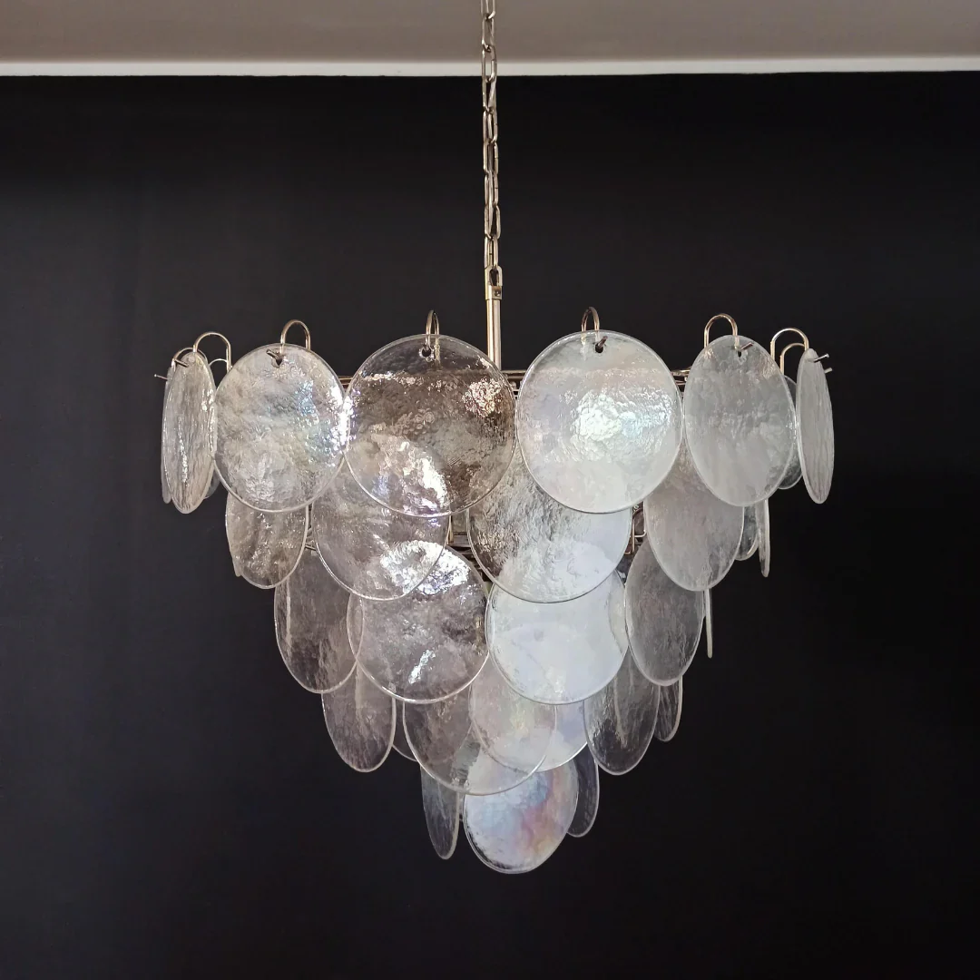 Elegant Murano Disc Iridescent Chandelier - Image 18