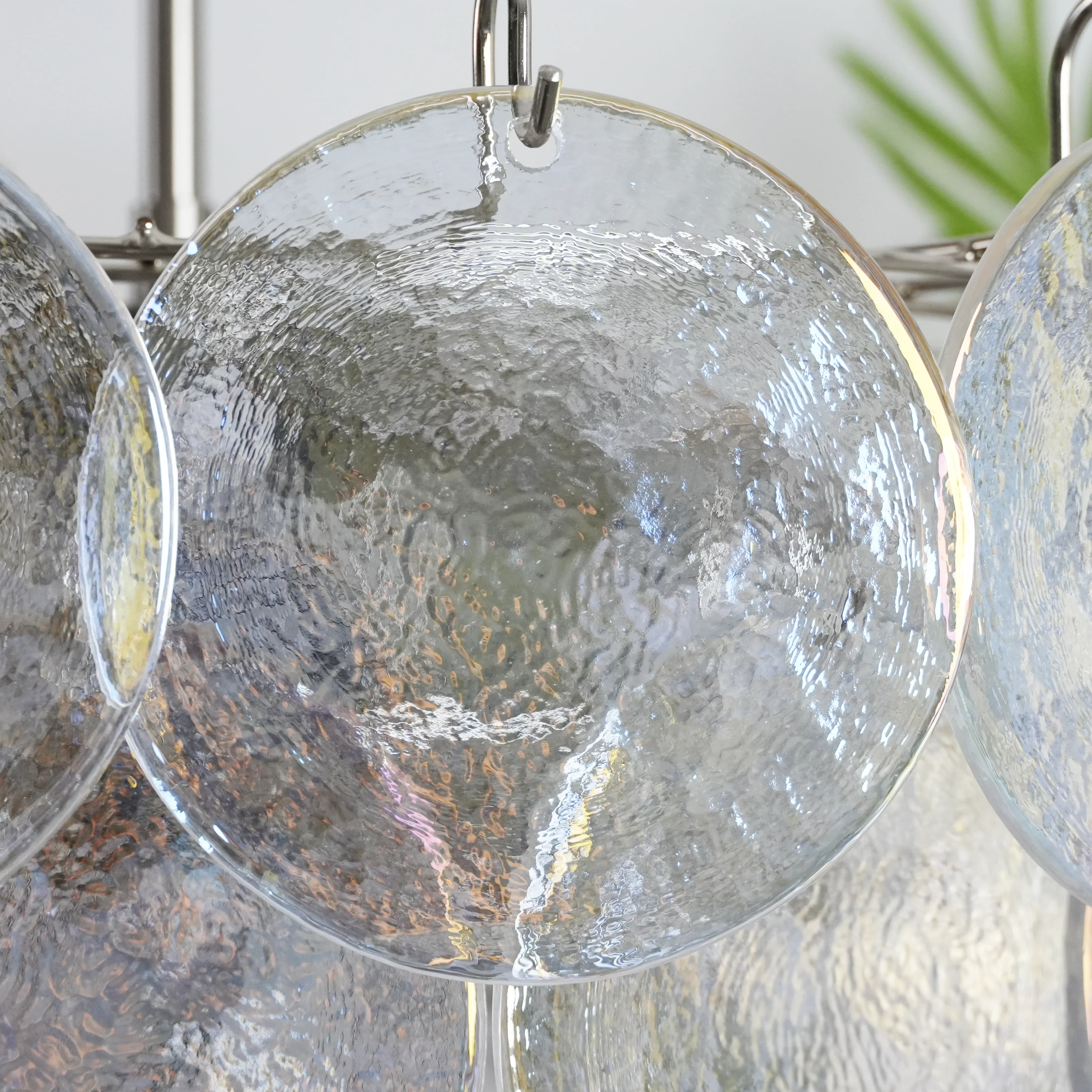 Elegant Murano Disc Iridescent Chandelier - Image 19