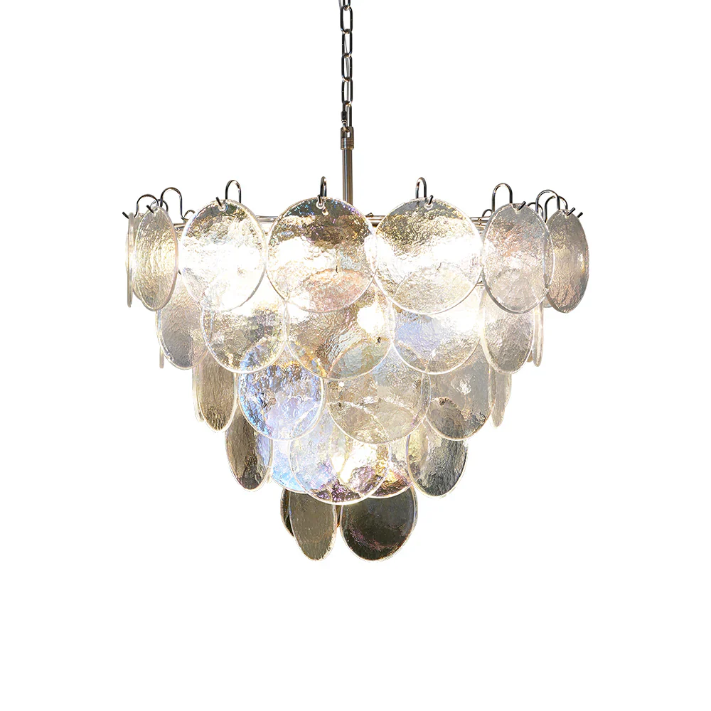 Elegant Murano Disc Iridescent Chandelier - Image 24