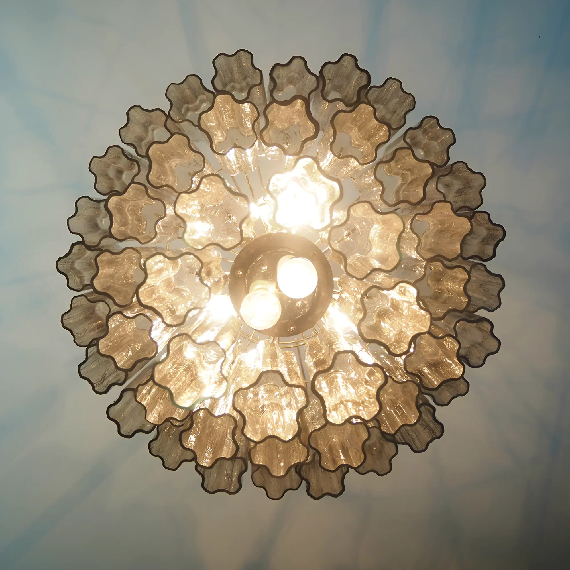 Elegant Smoke Murano Glass Tube Chandelier - Image 13