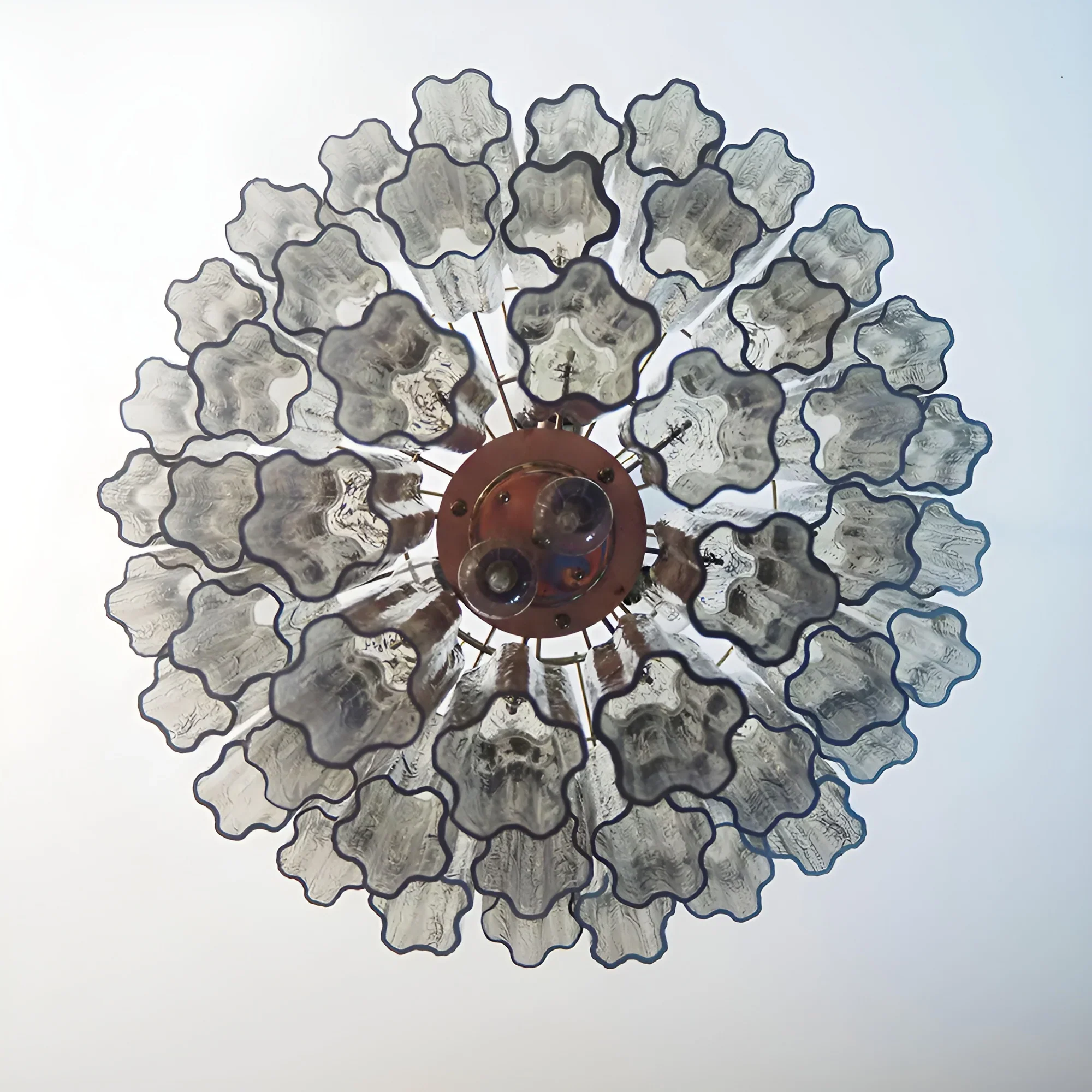 Elegant Smoke Murano Glass Tube Chandelier - Image 14