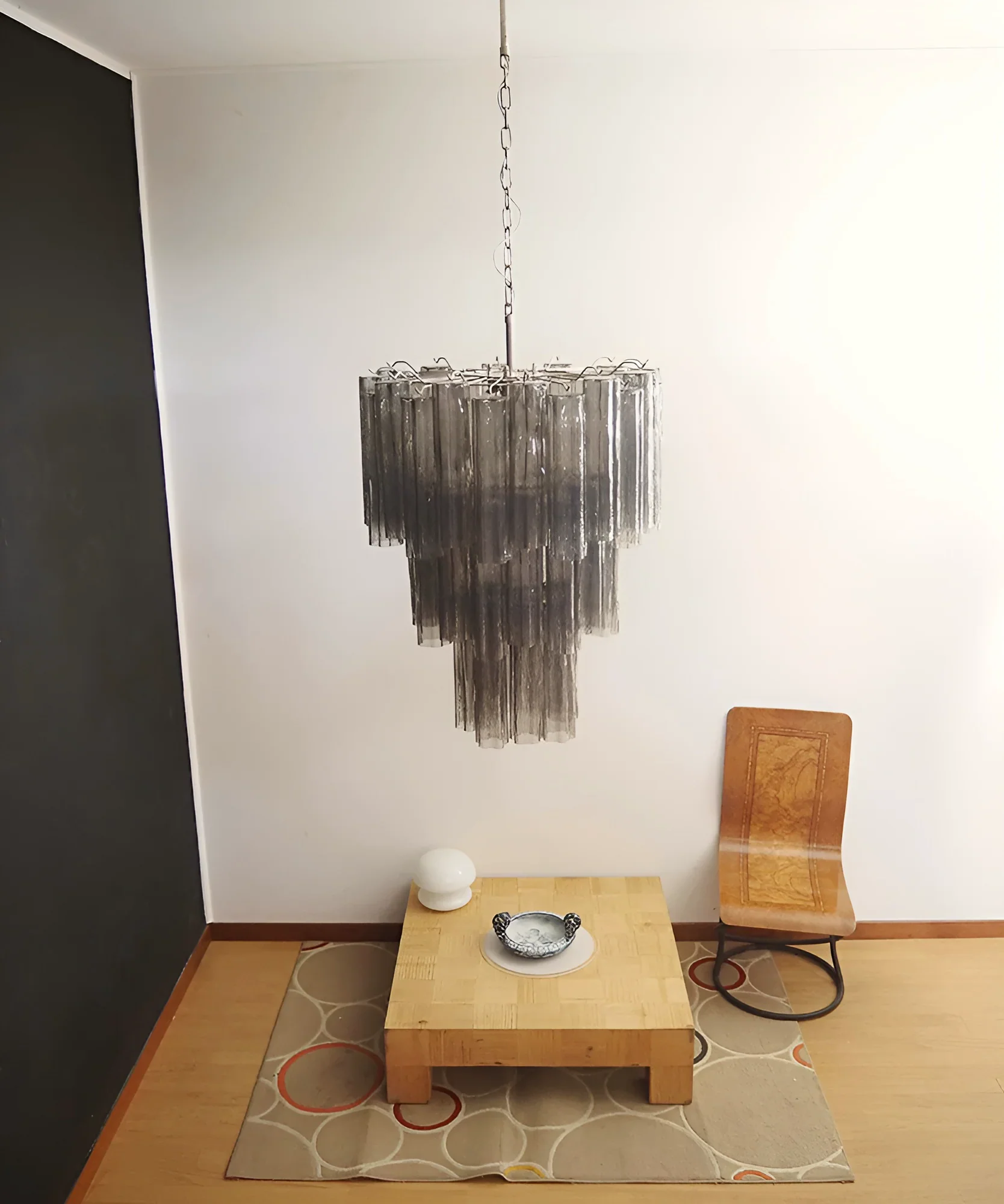 Elegant Smoke Murano Glass Tube Chandelier - Image 8