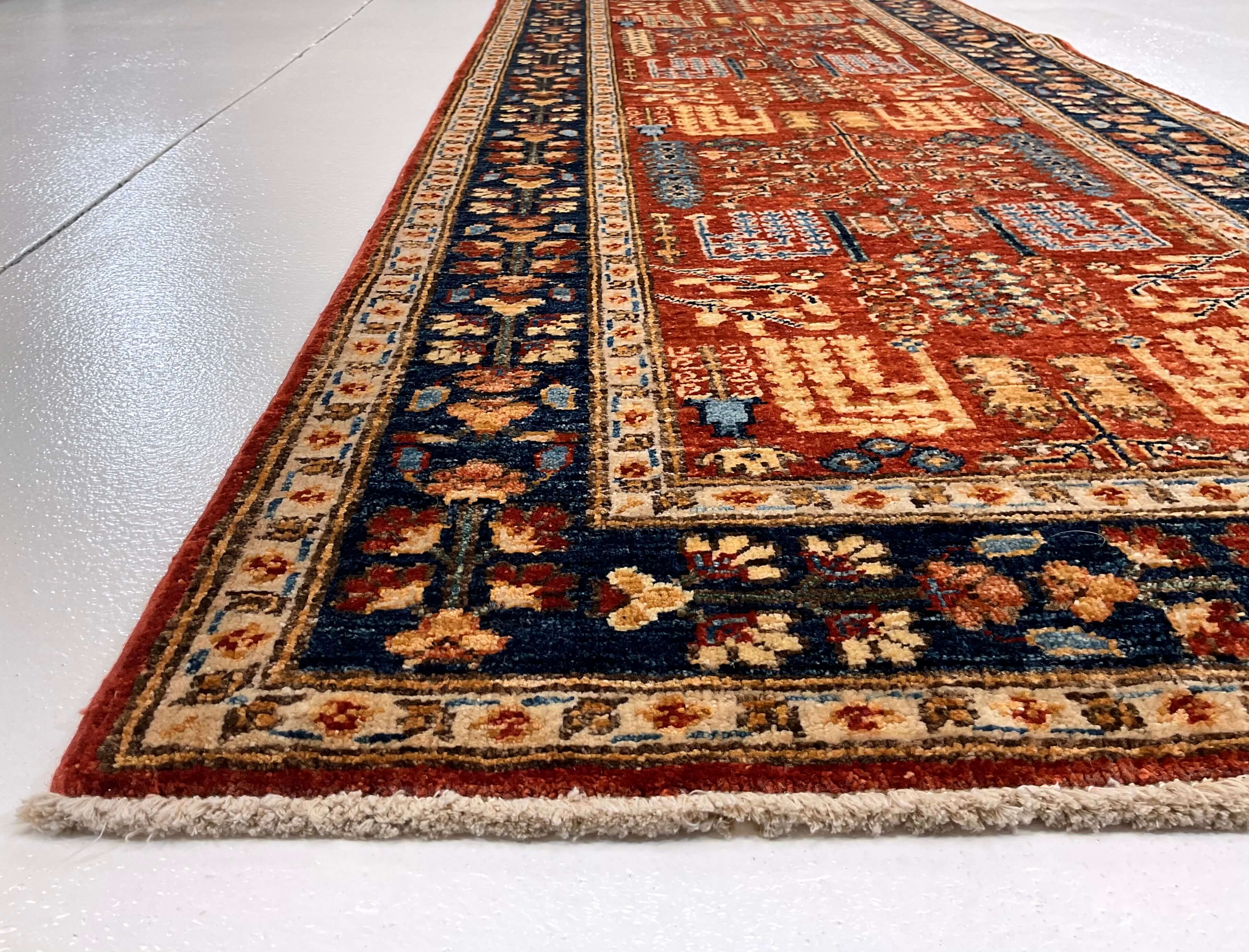 Espalier (2'08"x13' Runner) rust/navy - Image 3