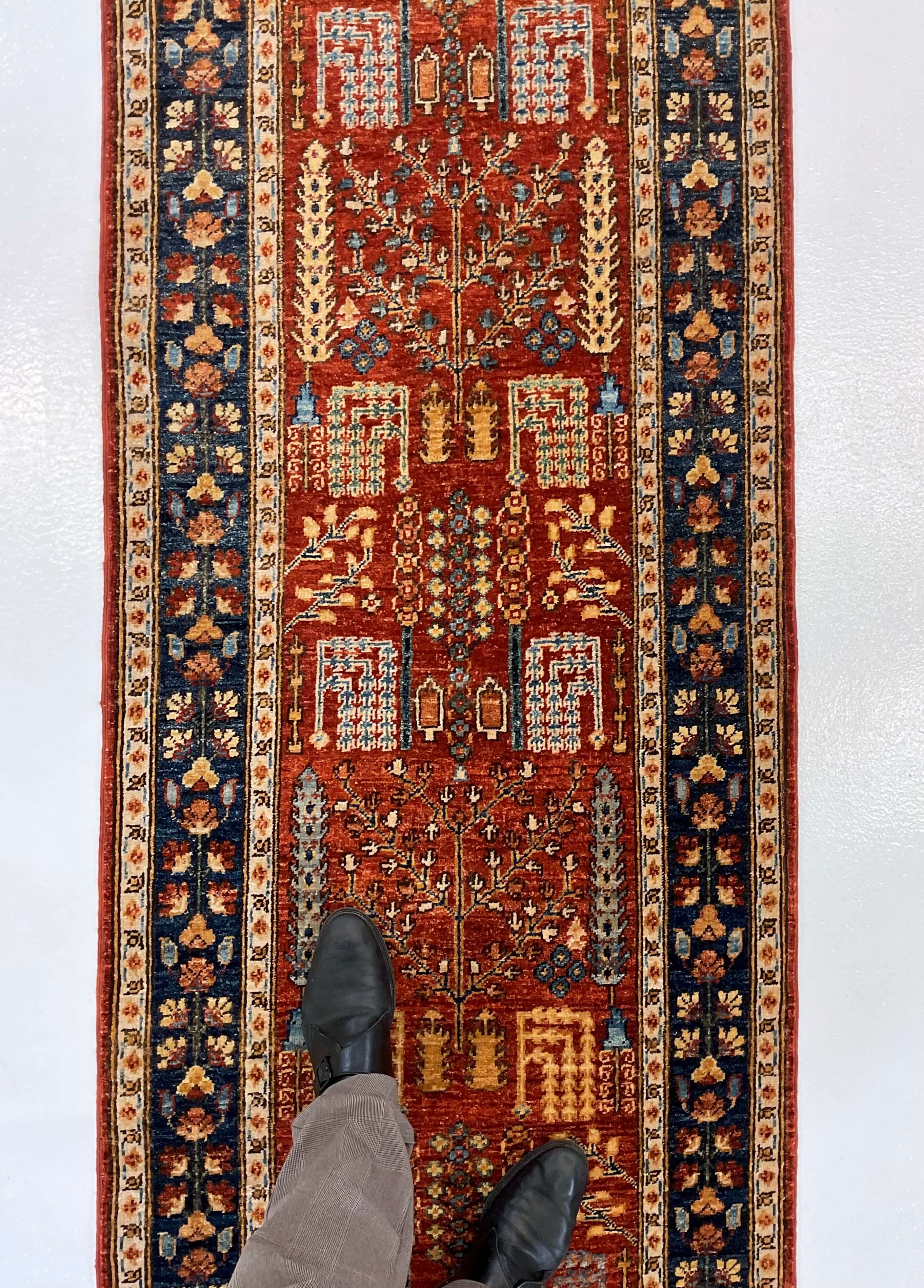 Espalier (2'08"x13' Runner) rust/navy - Image 7