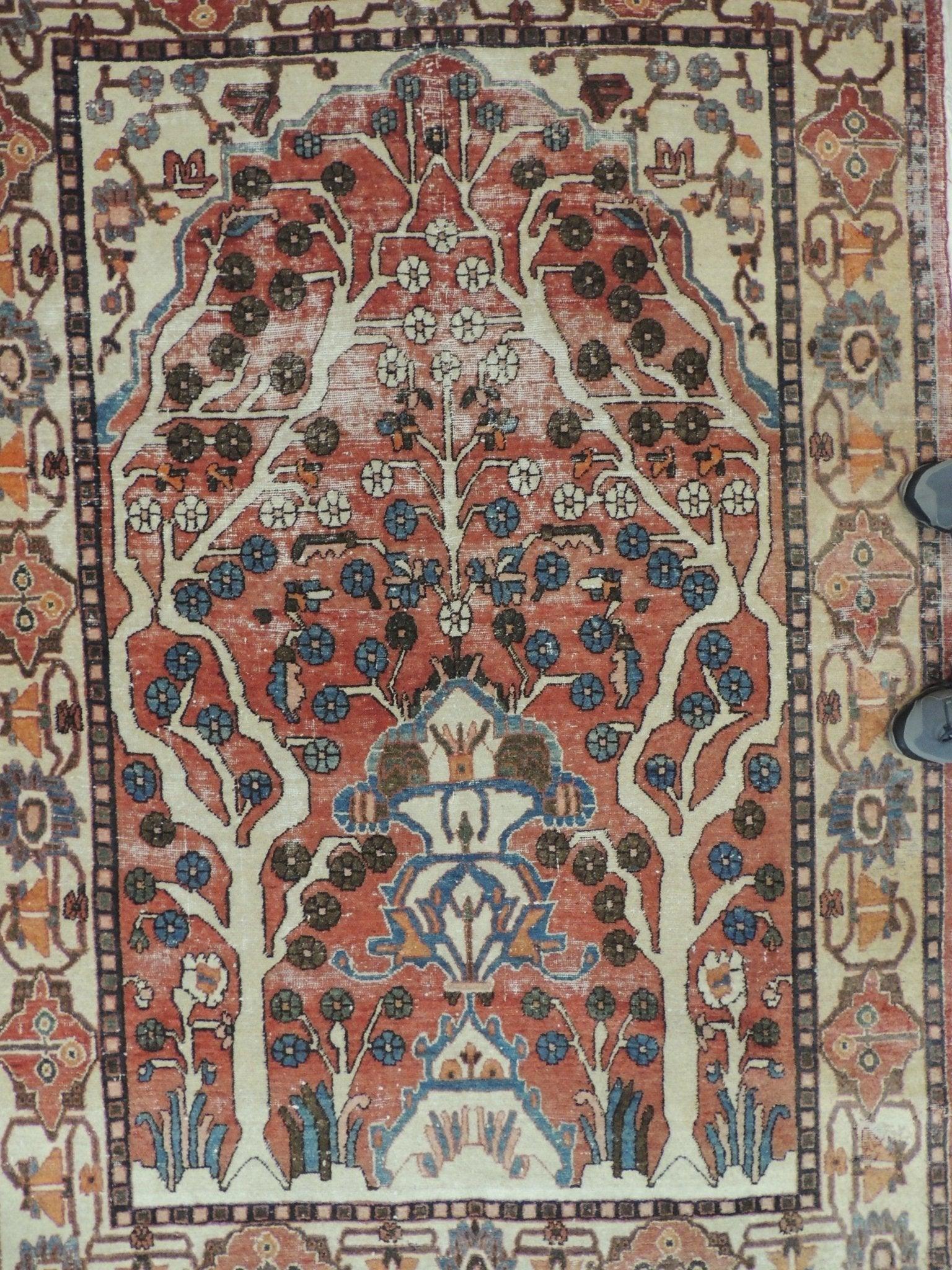 Exquisite Distressed Fine Persian Area Rug 5x7 Ft - Image 10