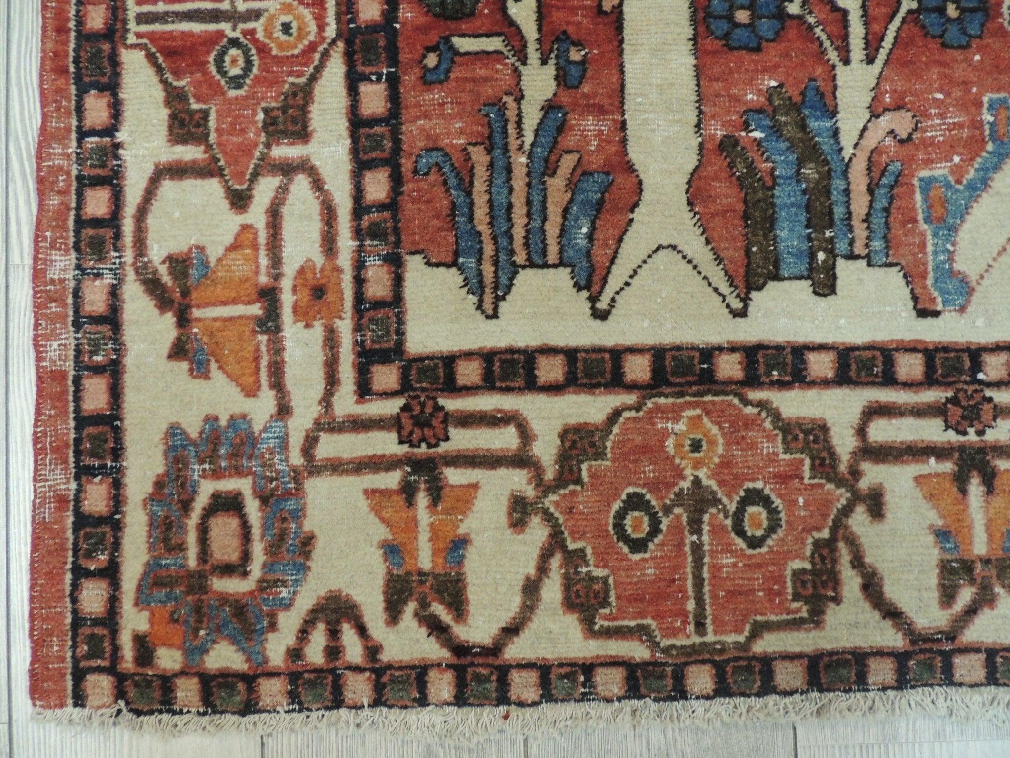 Exquisite Distressed Fine Persian Area Rug 5x7 Ft - Image 2