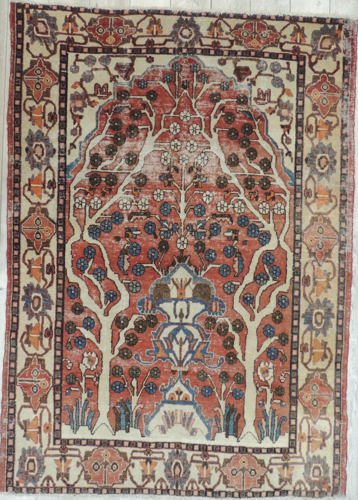 Exquisite Distressed Fine Persian Area Rug 5x7 Ft - Image 3