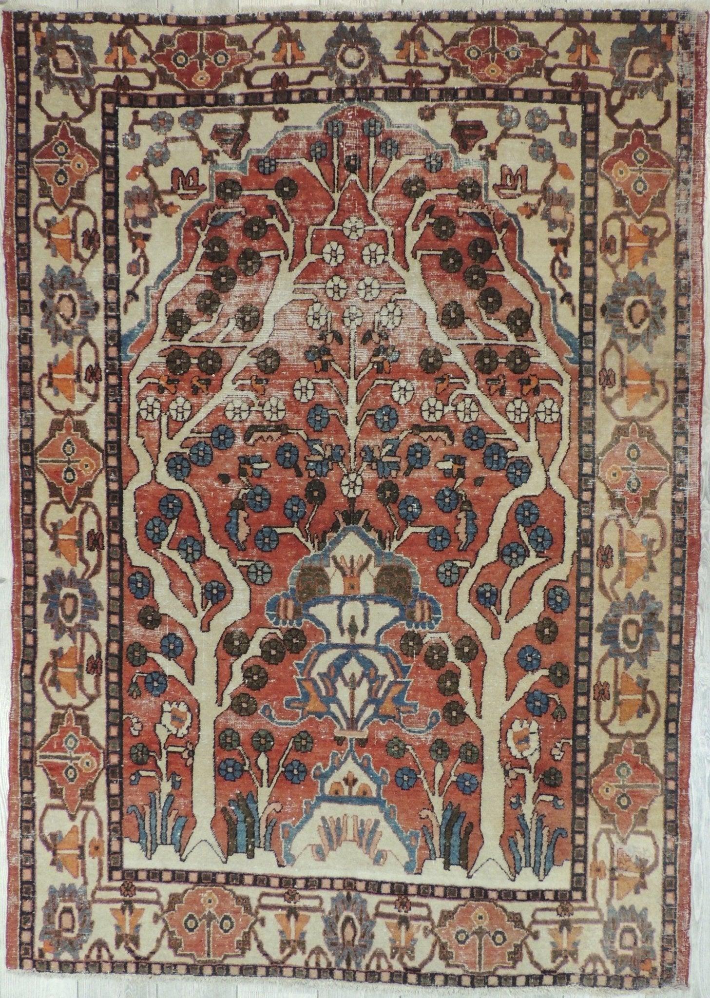 Exquisite Distressed Fine Persian Area Rug 5x7 Ft - Image 4
