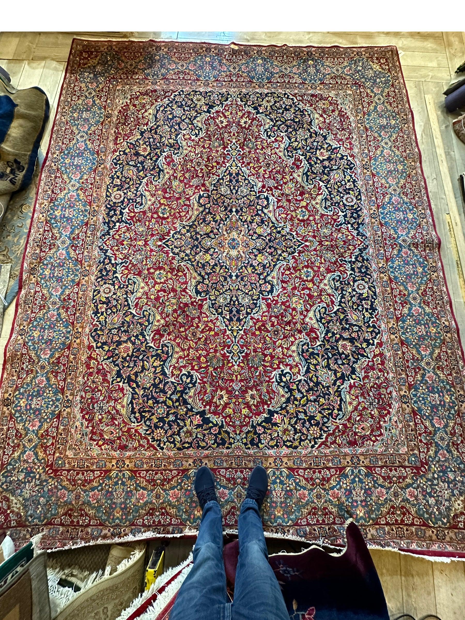 Exquisite Persian Vintage Medalian Rug 10 x 13 - Image 9