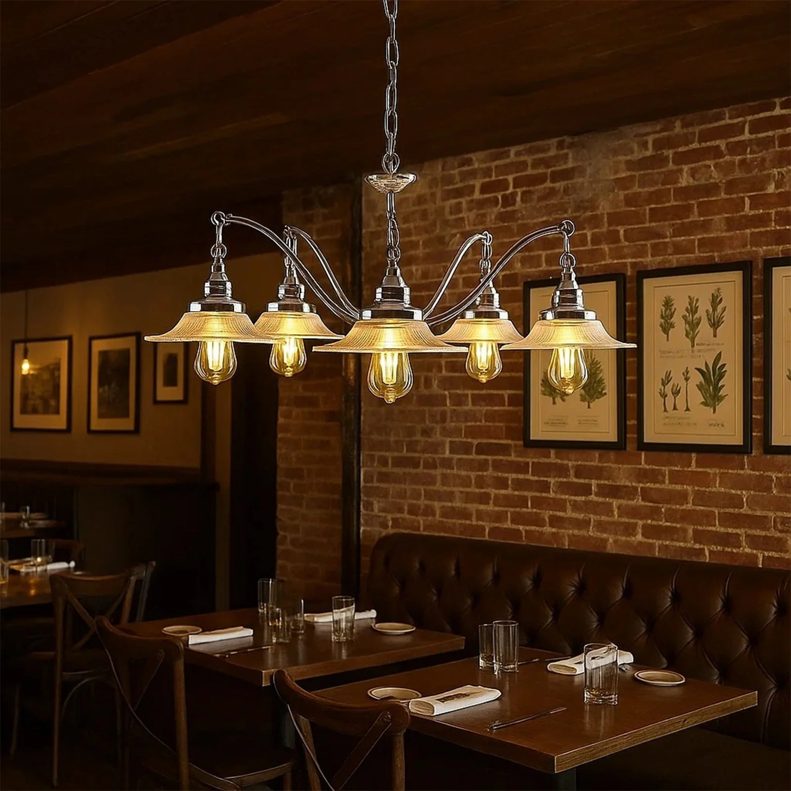 Farmhouse Glass Chandelier - Image 4